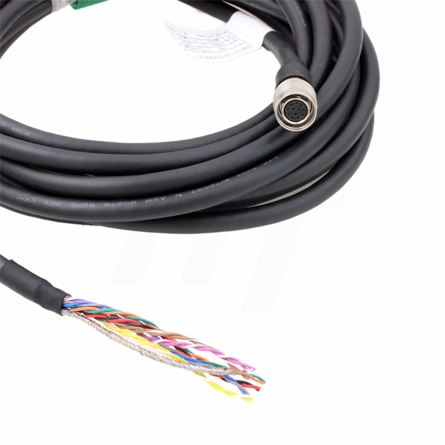 Hangton Hirose 12 Pin Female Hr10A 10P 12S To Open End For Allied Avt Gige, Sony Dxc, Panasonic, Hitachi, Jai, Basler, Dalsa, Teli, Toshiba Camera (Straight 12 Pin, 20 M)