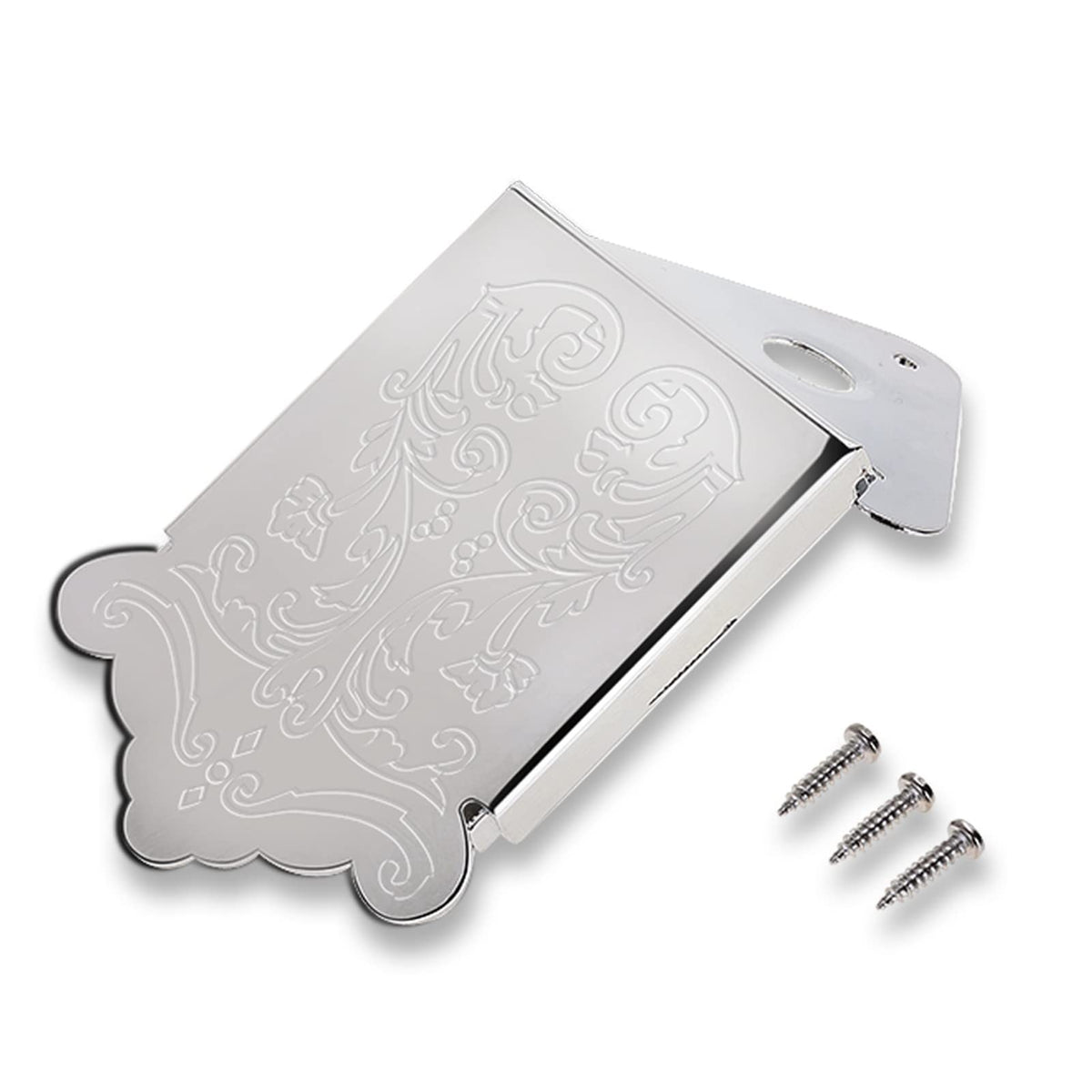 Mandolin Tailpiece Mandolin Metal Tailpiece Replacement Tailpiece Part With Screws(Silver) Performance Accessory