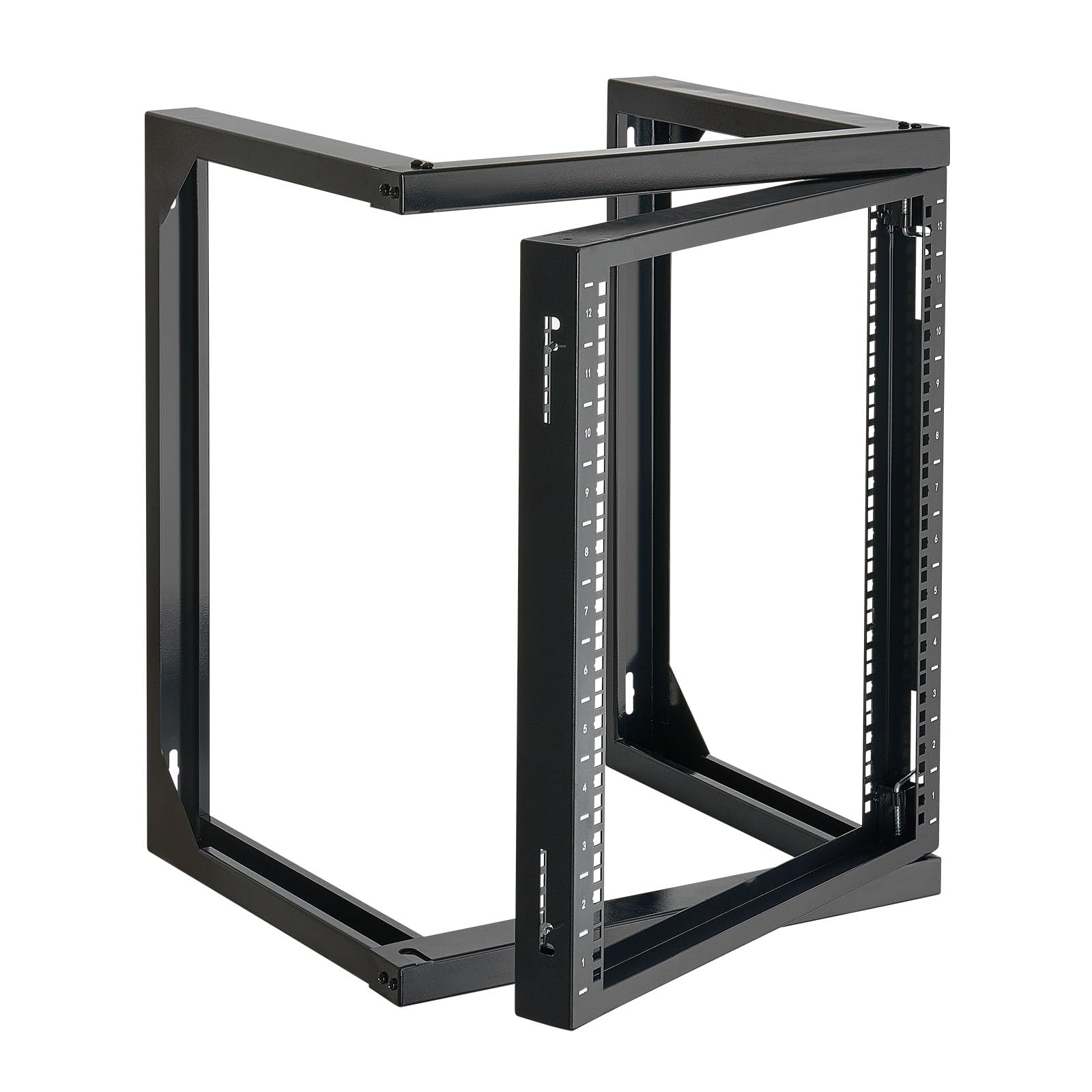 VEVOR 12U Open Frame Server Rack, Free Standing or Wall Mount Rack with 180 Degrees Gate Swing, Network Rack for 19 IT Equipment