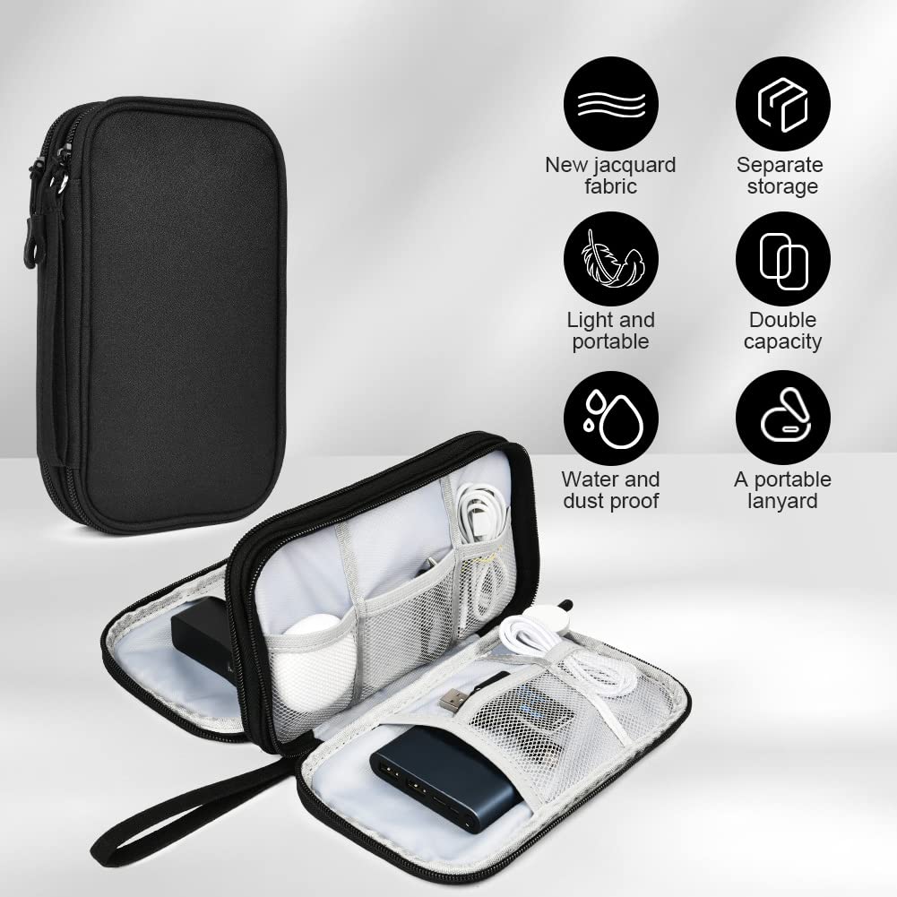 Amfun External Electronic Organizer Bag, Portable Travel Case, Universal Cable Bag With Inner Compartments Mesh Pockets, Tech St