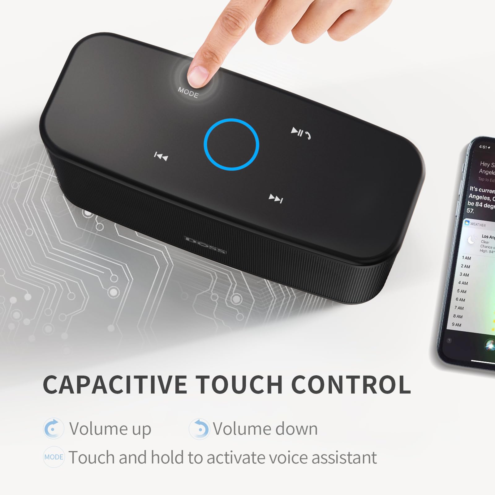 Doss Soundbox Plus Bluetooth Speaker With Hd Sound, Wireless Stereo Pairing, Built In Mic, 20H Playtime, Portable For Home, Outdoor   Black