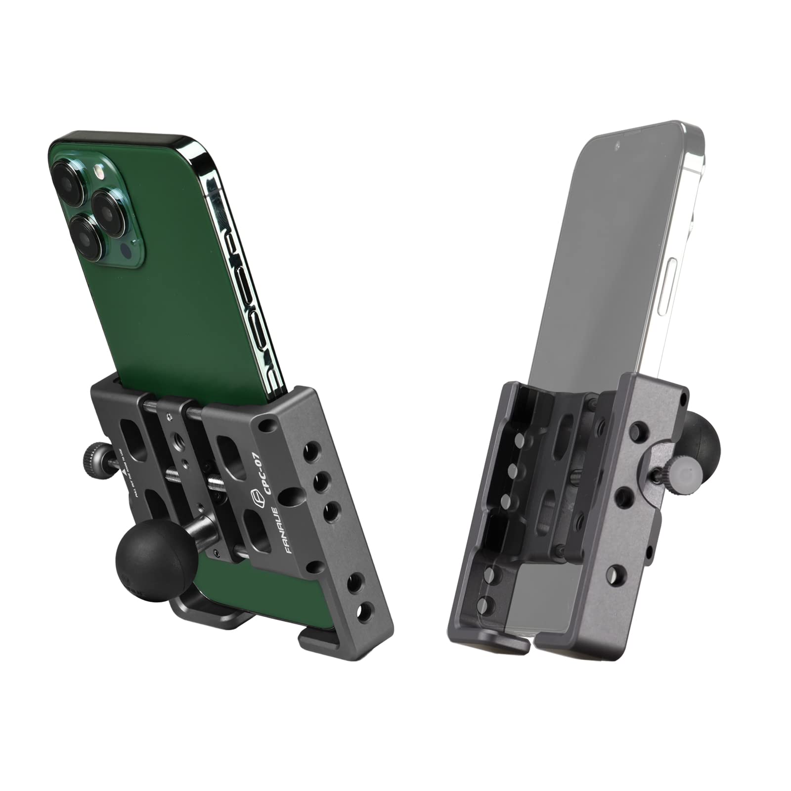 FANAUE Phone Mount Aluminum Alloy with 1 Ball for Smartphones with a Width of 2.3 to 3.4, Compatible with RAM Mounts B Size Do