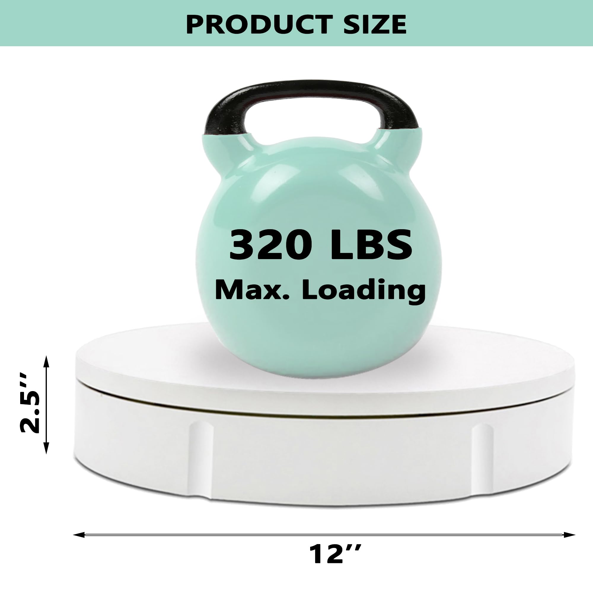 Prolee Rotating Display Stand 320Lbs Capacity, 360 Degree Rotating Turntable 12 Inch, Turntable For Photography, Automatic Remot