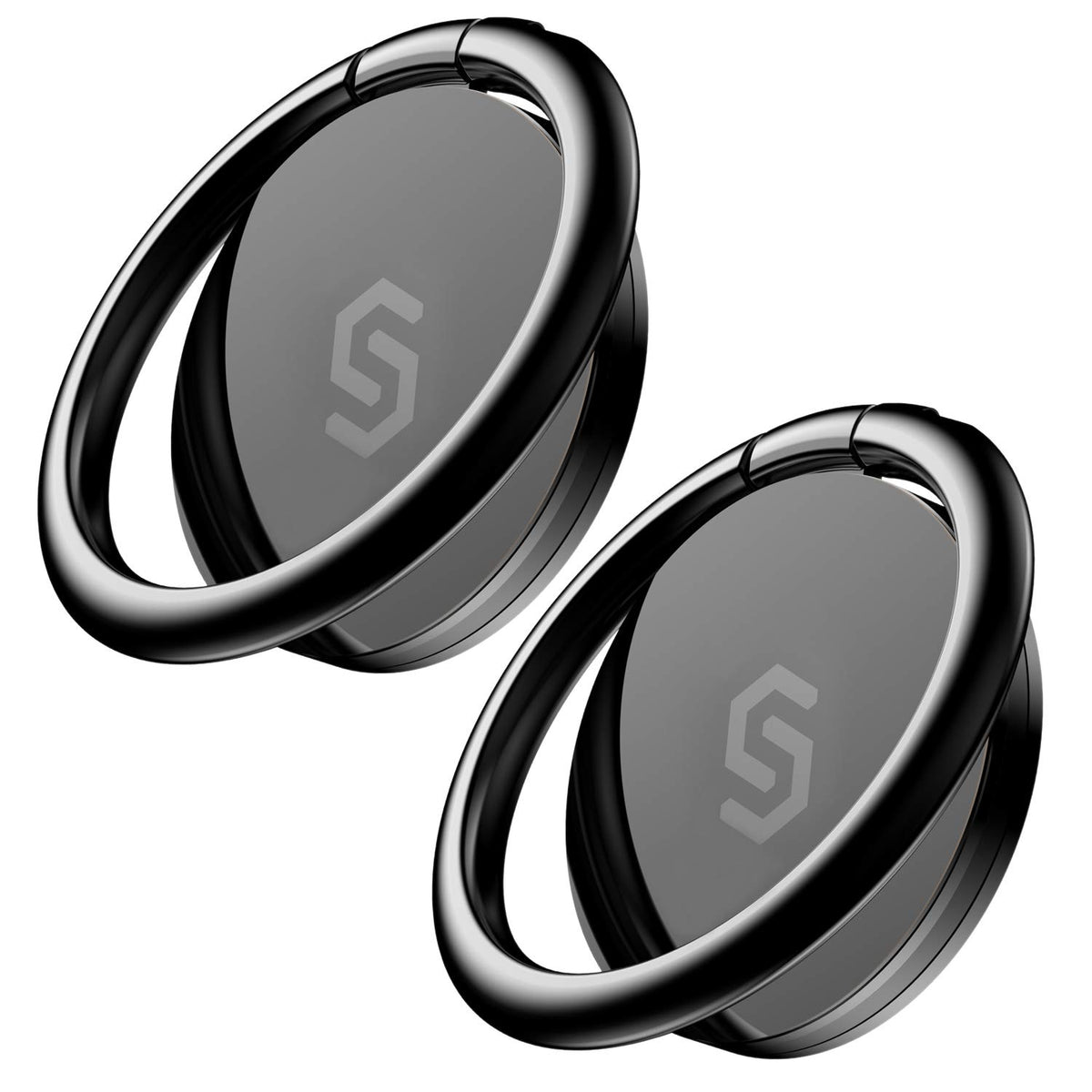 Syncwire Cell Phone Ring Holder Stand [2 Pack], 360 Degree Rotation Finger Ring Kickstand With Polished Metal Phone Grip For Mag