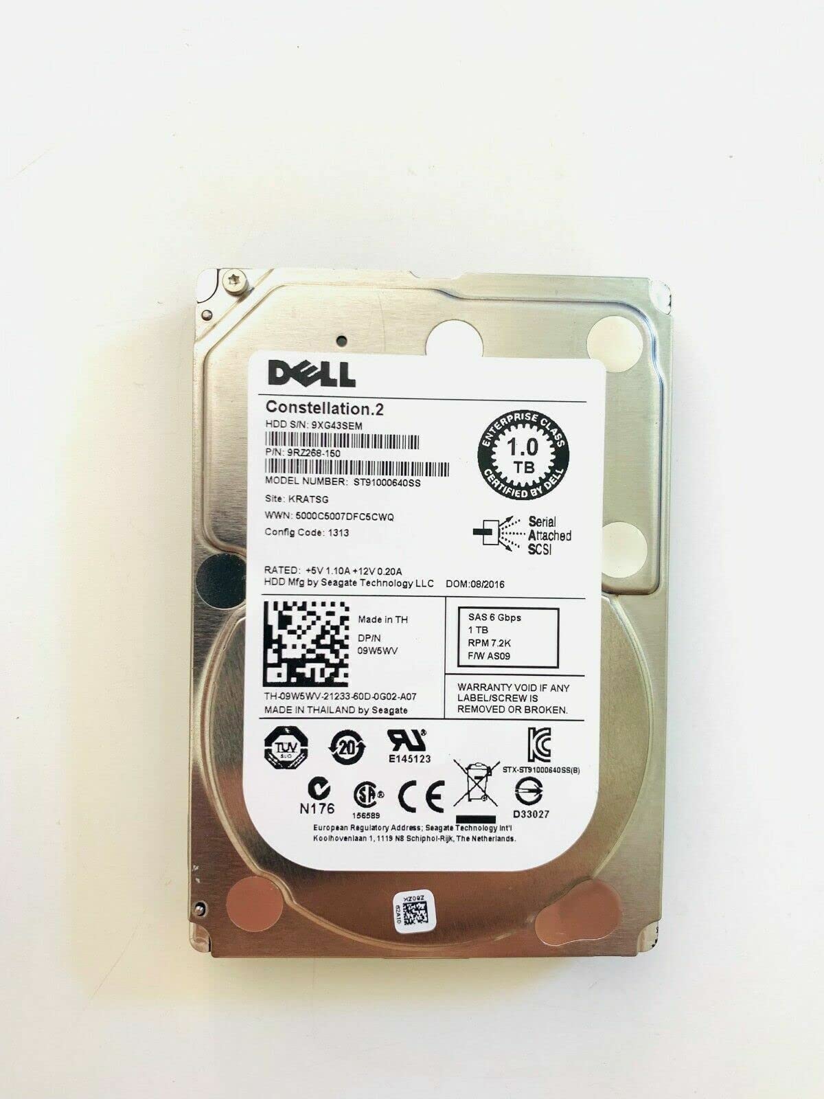 9W5WV DELL New Dell/SEAGATE 1TB Constellation 2.5 6Gb/s 7200 RPM SAS Tray