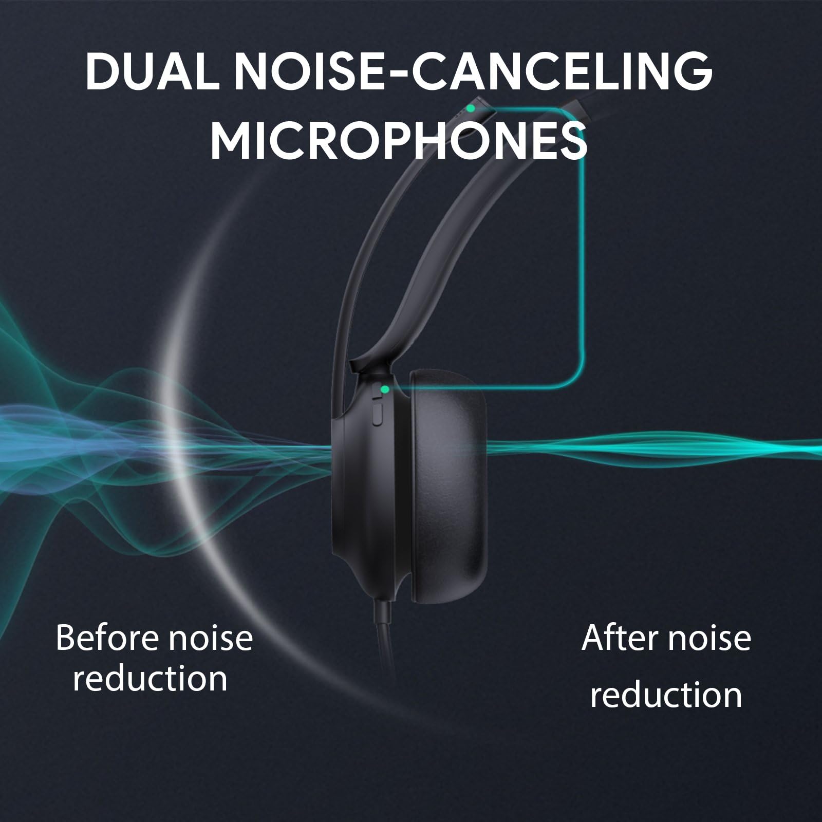 Yealink Uh37 Professional Usb Headset With Microphone For Pc Laptop Noise Cancelling & Volume Control Voip Skype Teams Online Co