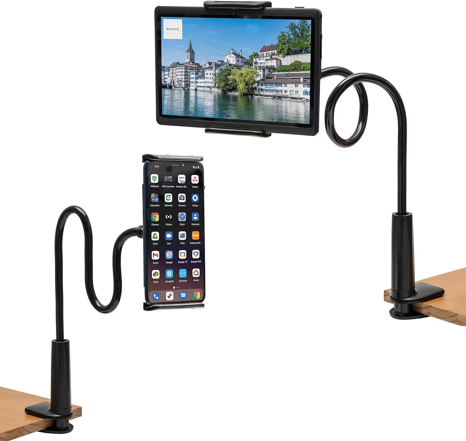 Clmcl Gooseneck Tablet Holder,Adjustable Tablet Holder Mount,Cell Phone Holder,Cell Phone Stand,Tablet Stand,Long Arm Bed Desk B
