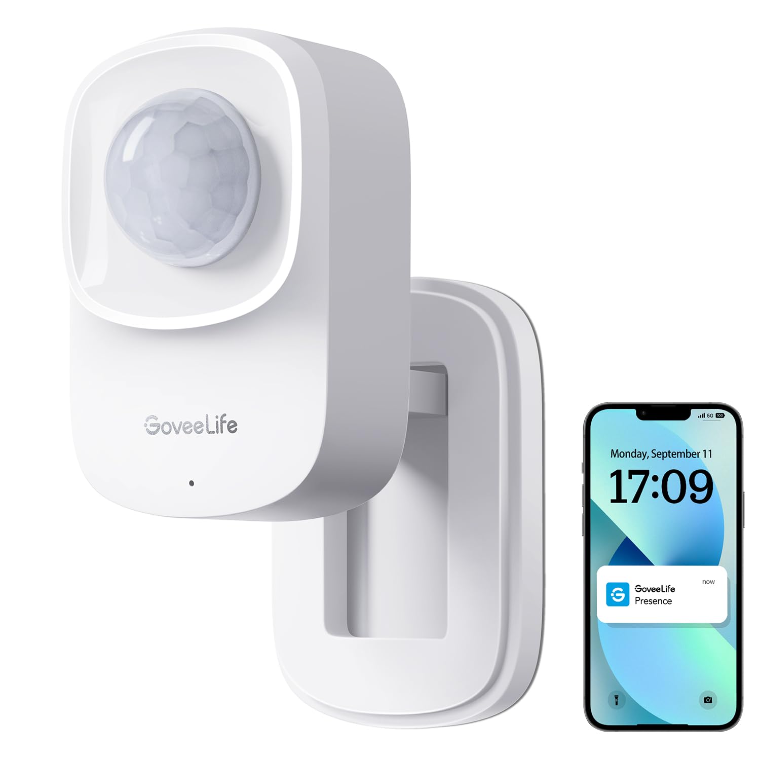 GoveeLife Human Presence Sensor, 2.4 GHz Wi-Fi Required, Smart mmWave Radar & PIR Wired Motion Sensor, Zone Positioning, Multi-P