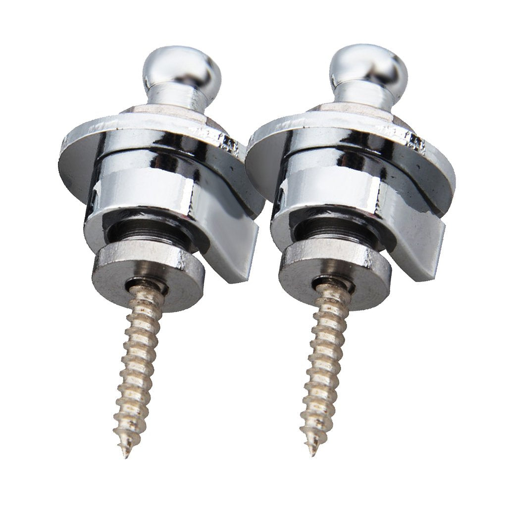 ZOOMELLA 2PCS Skidproof Strap Lock for Electric Guitar Bass Silver|Straps|Musical Instruments & Gear