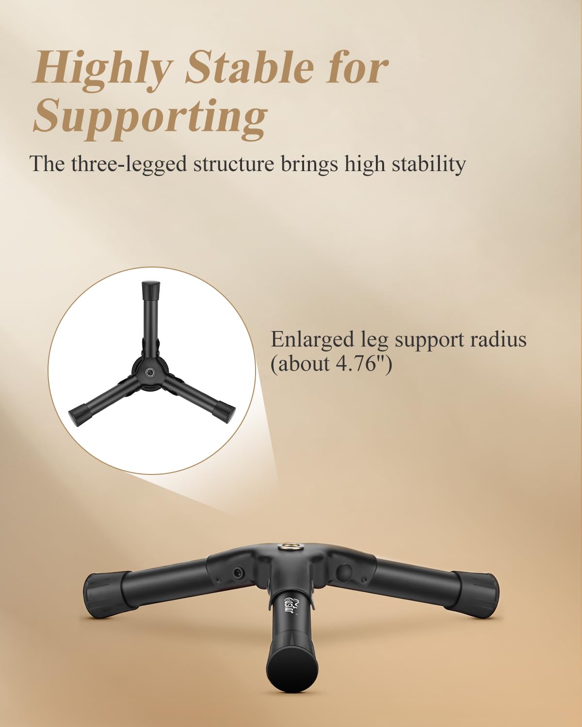 Eastar Flute Clarinet Stand Portable Tripod Double Purpose Stand Holder For Flute Woodwind Instrument With Flannel Bag, Est- 005