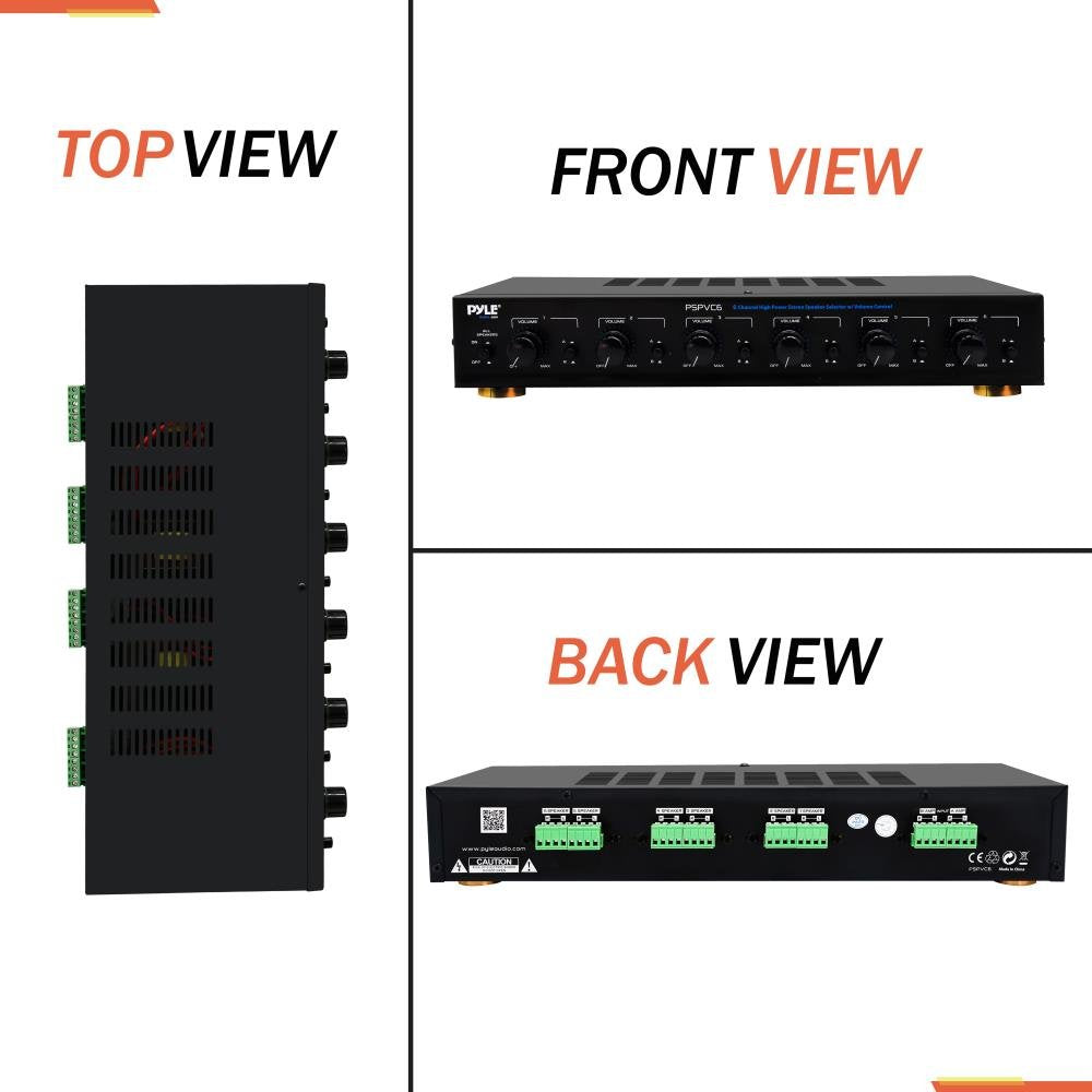 Pyle Premium New And Improved 6 Zone Channel Speaker Switch Selector Volume Control Switch Box Hub Distribution Box For Multi Ch