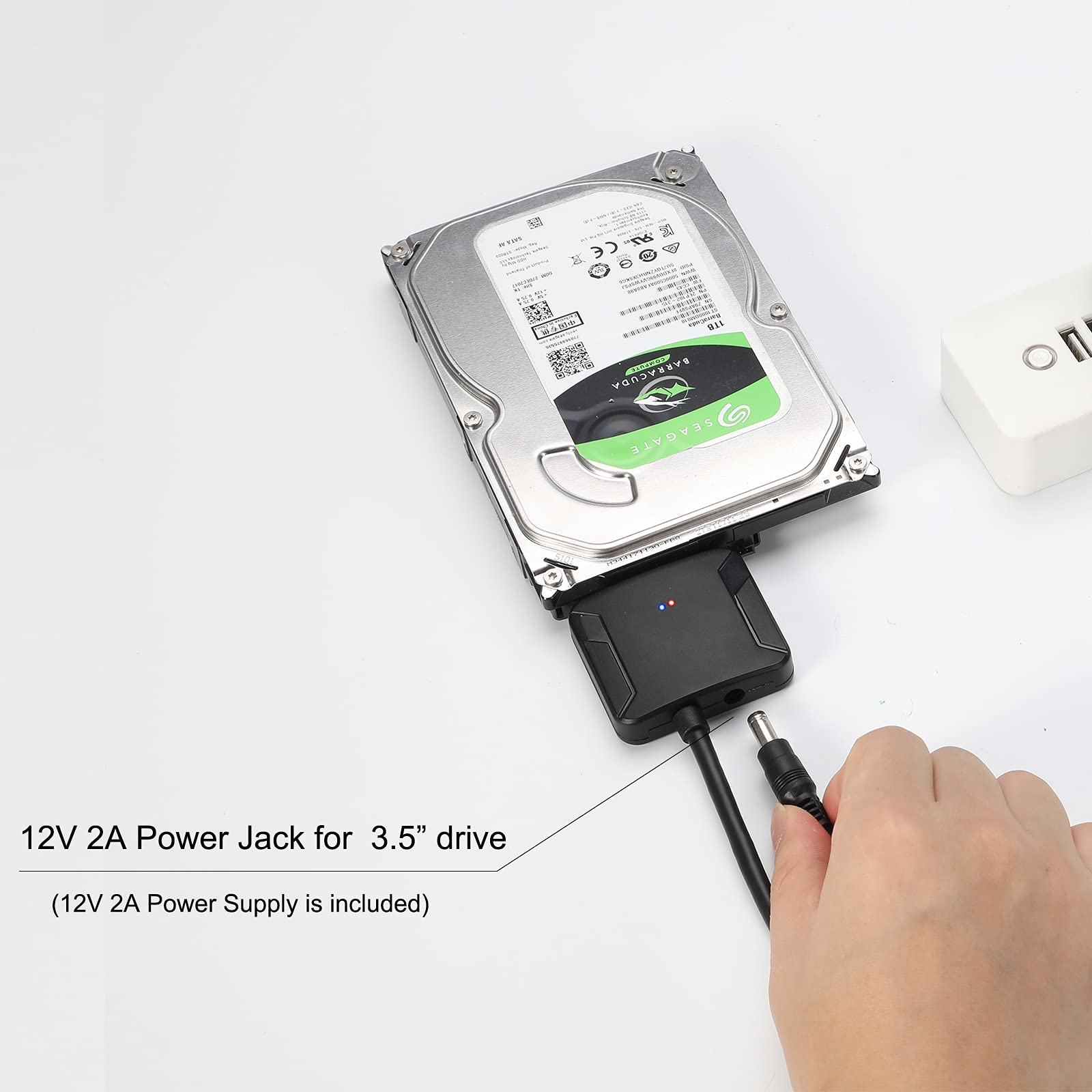 Eyoold Sata To Usb 3.0 Adapter, External Hard Drive Converter Cable For 2.5'' 3.5'' Hdd, Ssd With Power Supply
