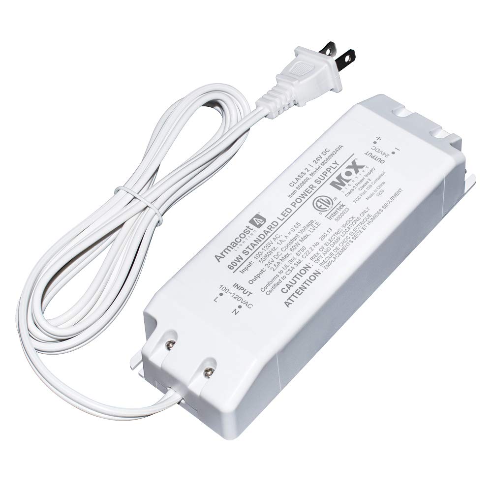 Armacost Lighting 850600 24 Volt Led Power Supply, 60 Watt, White