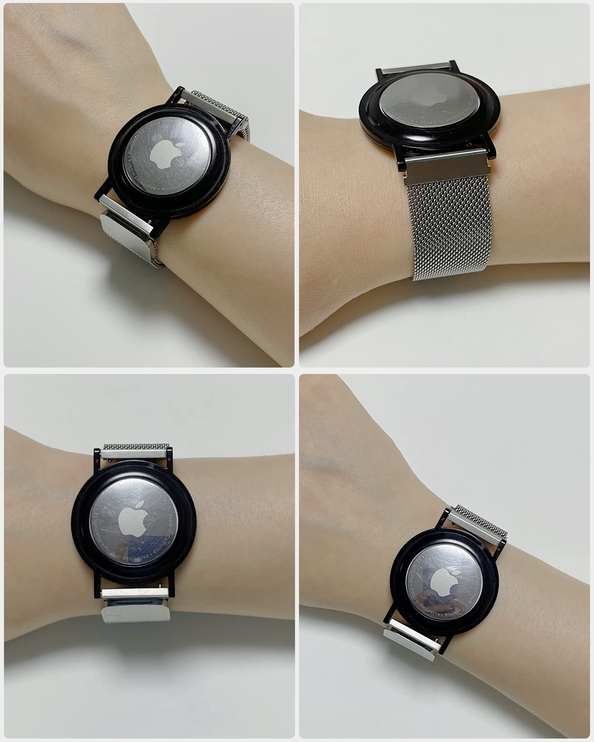 Airtag Bracelet For Adults Kids  Airtag Holder With Adjustable Metal Milanese Watchband, Apple Airtag Watch Bracelet For Compati