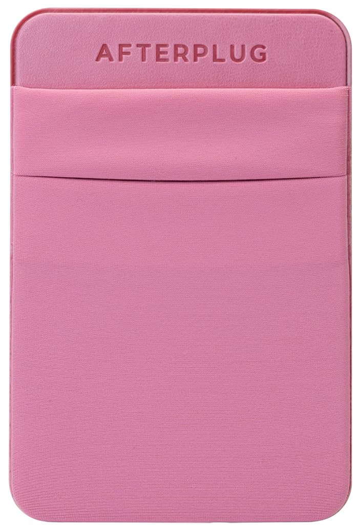 Afterplug 2 Pocket Adhesive Pouch For Laptop, Compatible With External Portable Ssd, Magic Mouse, Usb Cable And More   Rose Pink