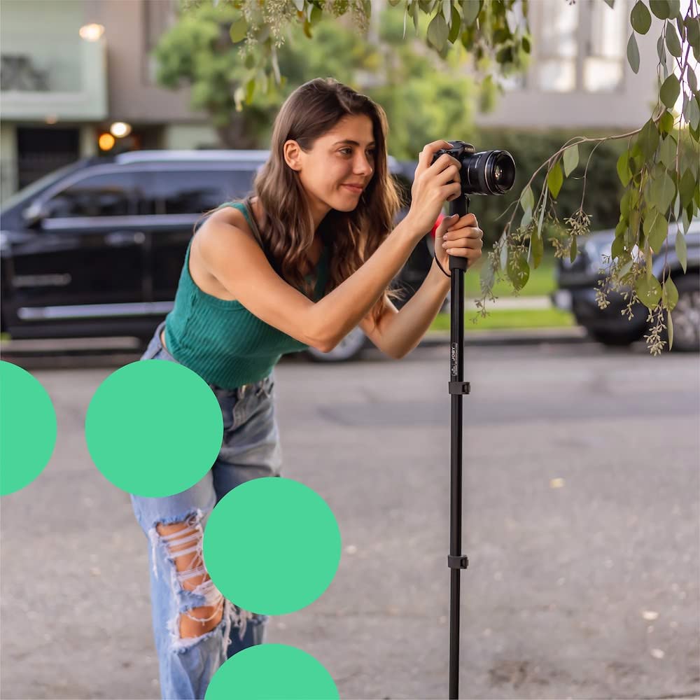 Joby Compact Monopod 2-In-1, Camera/Action Cam With Ball Head, Universal -20    Mount, Swivel Mount Compatible With Gopro, Dslr,