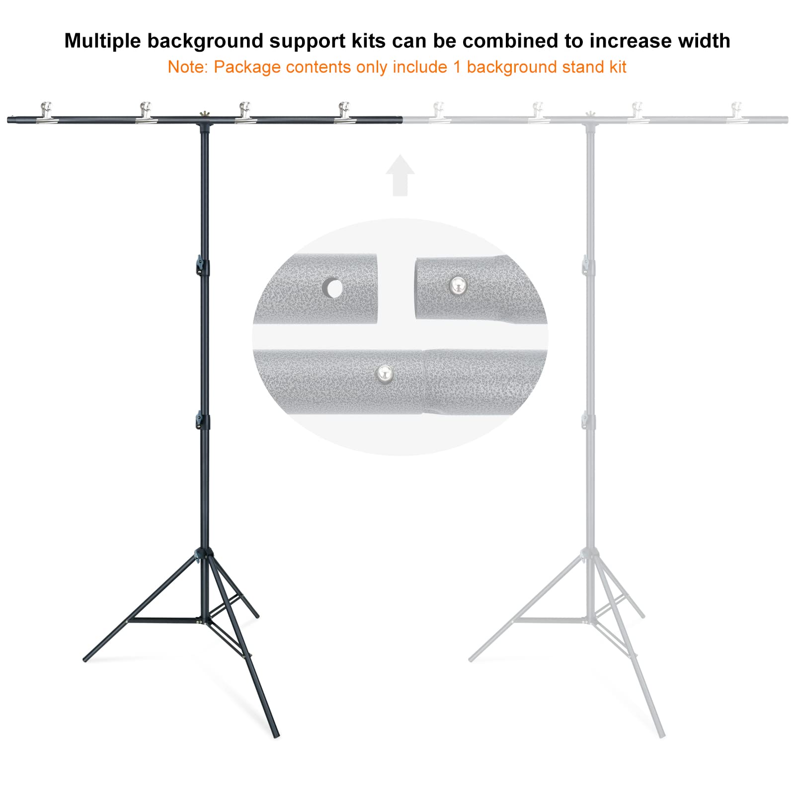 Linco Lincostore Zenith Portable T Shape Background Backdrop Stand Kit 5X6.7Ft   5Ft Wide (Fixed) And 6.7Ft High (Adjustable)  L