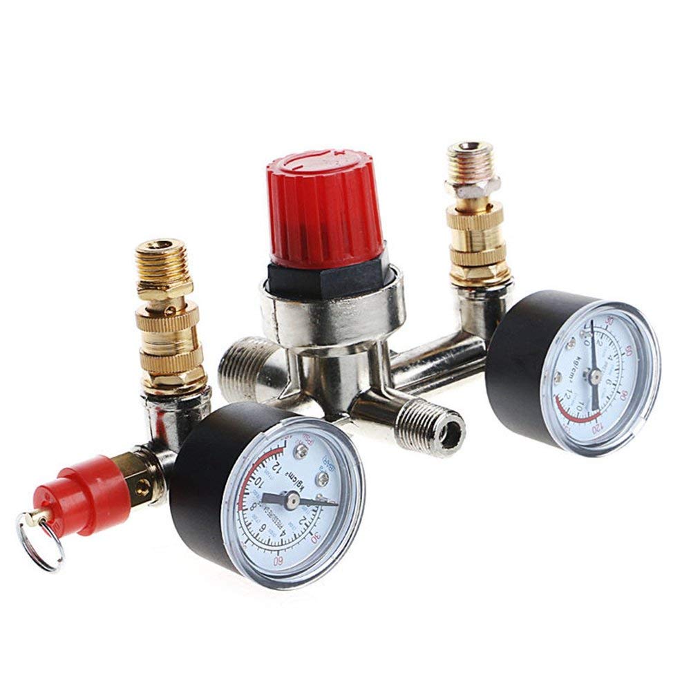 Liyafy 90 120 Psi Air Compressor Pressure Control Switch With Pressure Regulator Gauges Relief Safety Valve Fittings Set