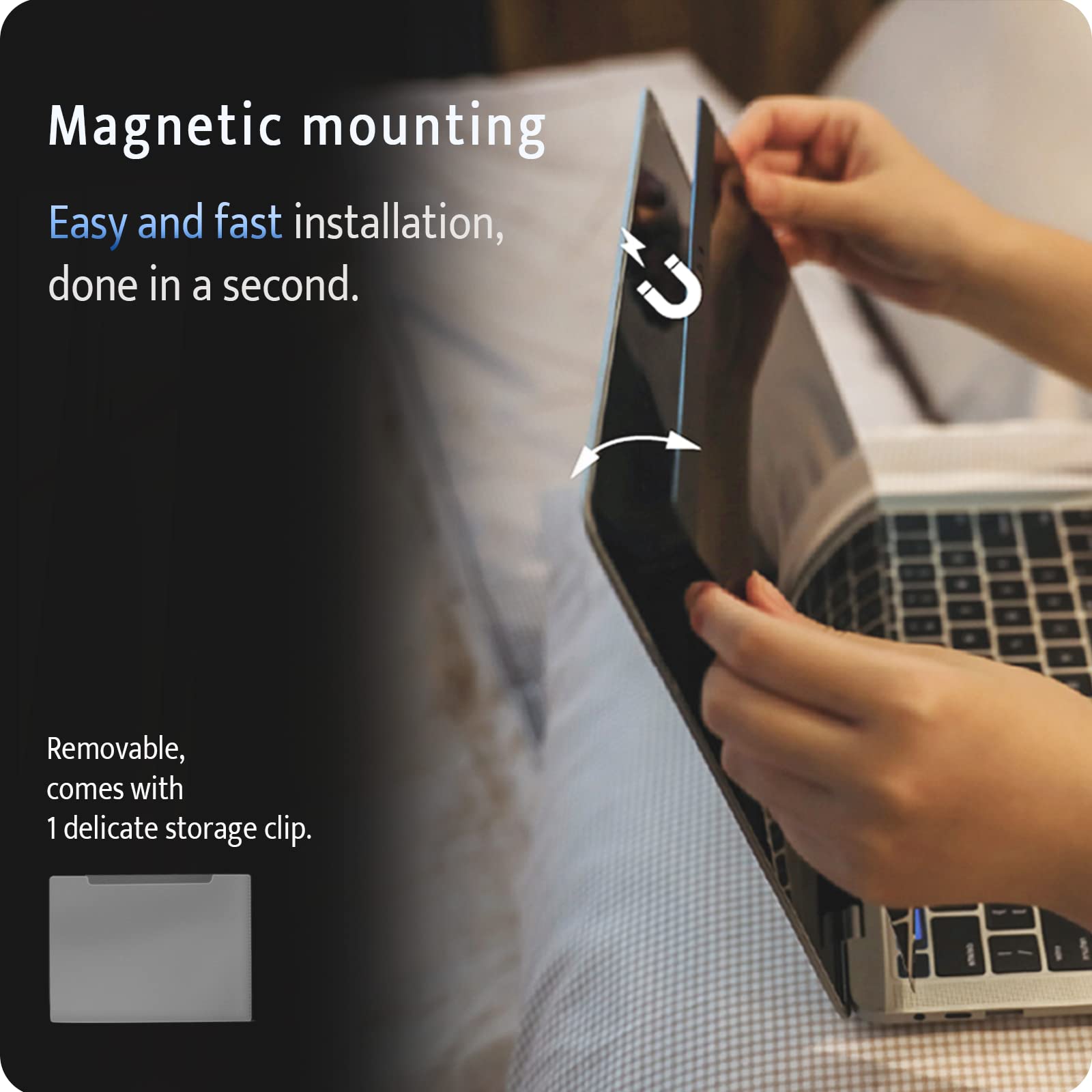 Peslv Magnetic Privacy Screen Compatible With Macbook Pro 13 Inch (2016 2022, M1, M2) / Macbook Air 13 In (2018 2021, M1), Remov