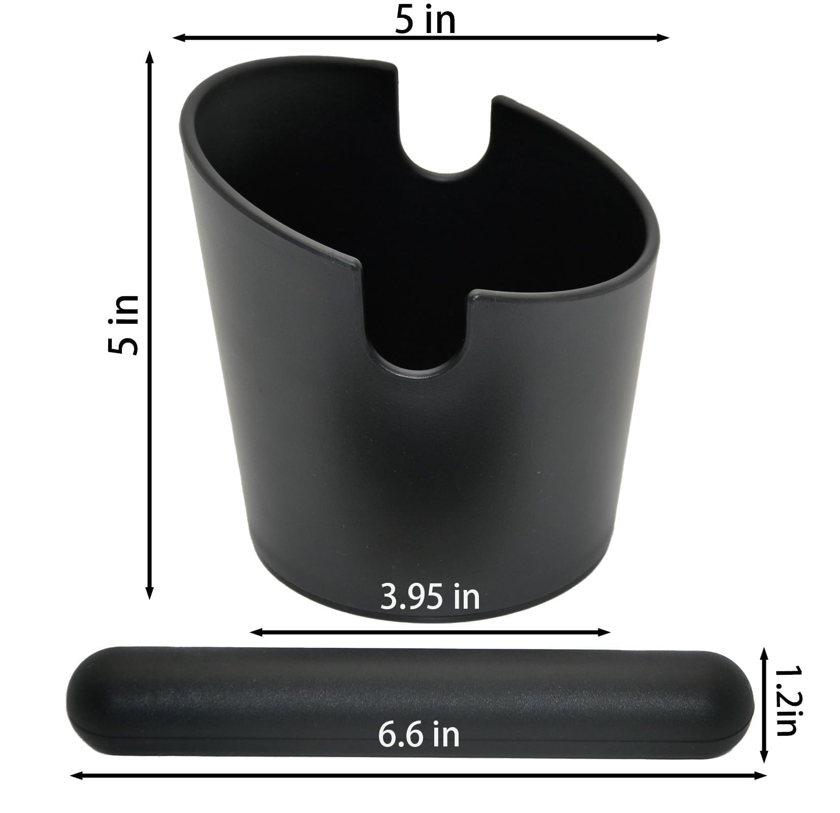 Iaosen 5 Inch Coffee Knock Box Espresso Knock Box With A Longer Detachable Knocking Rod Shock Absorbent Durable Non Slip Base Es