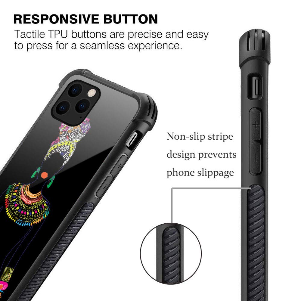 ZHEGAILIAN Phone Case for iPhone 11 Pro Indian Girl Design Anti-Scratch Organic Glass