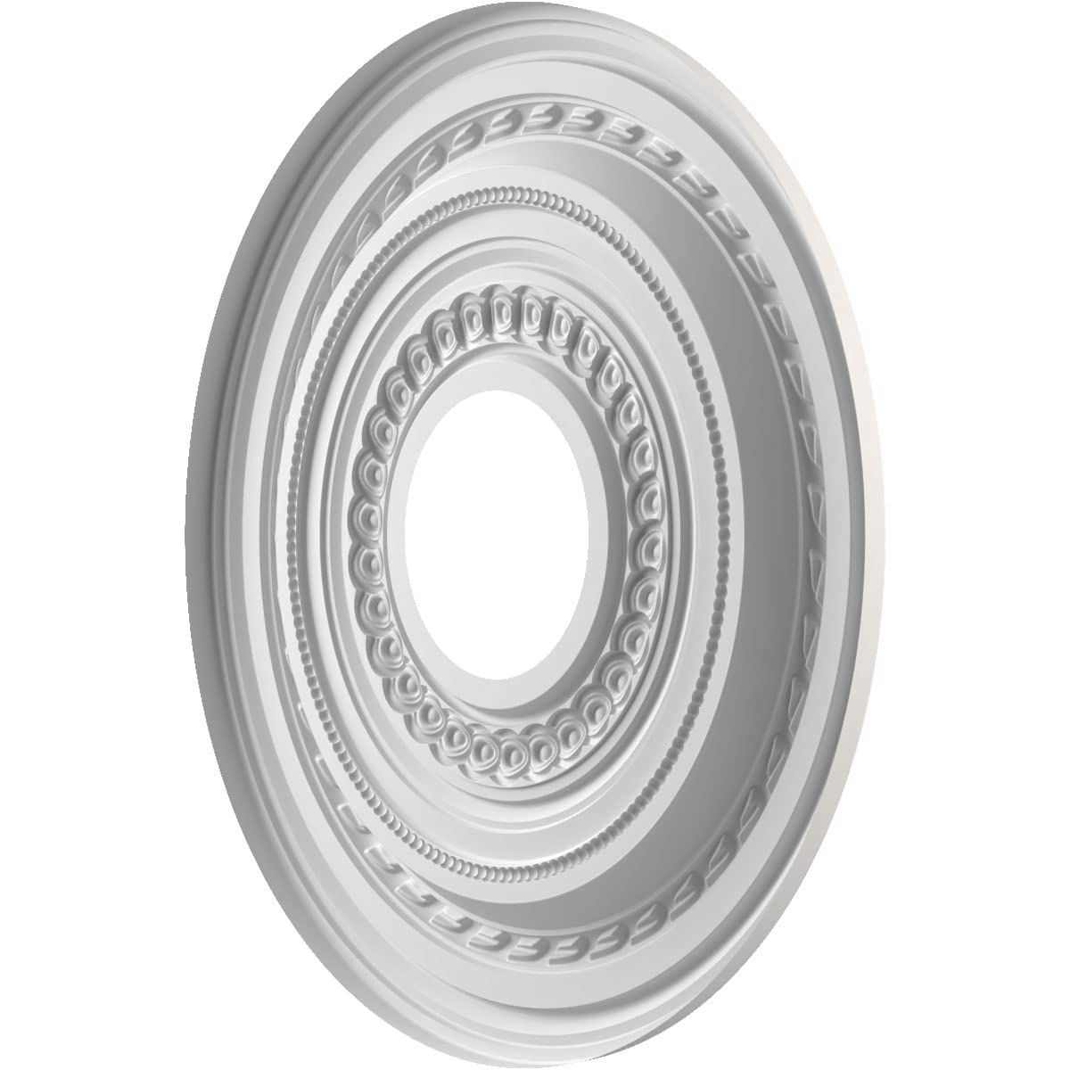 Ekena Millwork Cmp13Cogbw Cole Thermoformed Pvc Ceiling Medallion (Fits Canopies Up To 4 1/4), 13Od X 3 1/2Id X 3/4P, Ultracover