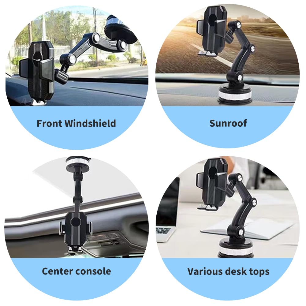 Fancial Car Phone Holder Mount, Suction Cup Cell Phone Holder Stand, Universal Dashboard/Windshield/Window Phone Holder One Butt