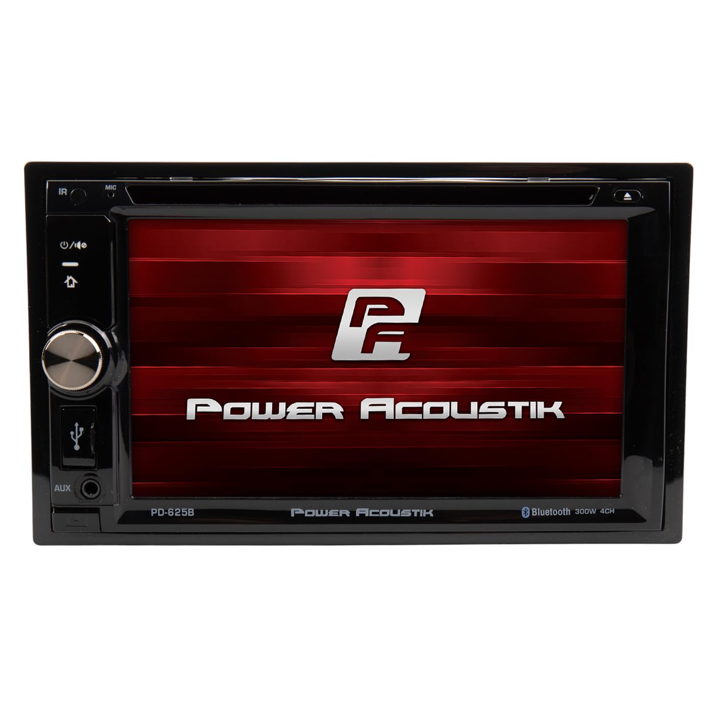 Power Acoustik 6.2'' Double Din Receiver With Bluetooth & Detachable Faceplate W/Padded Carry Case