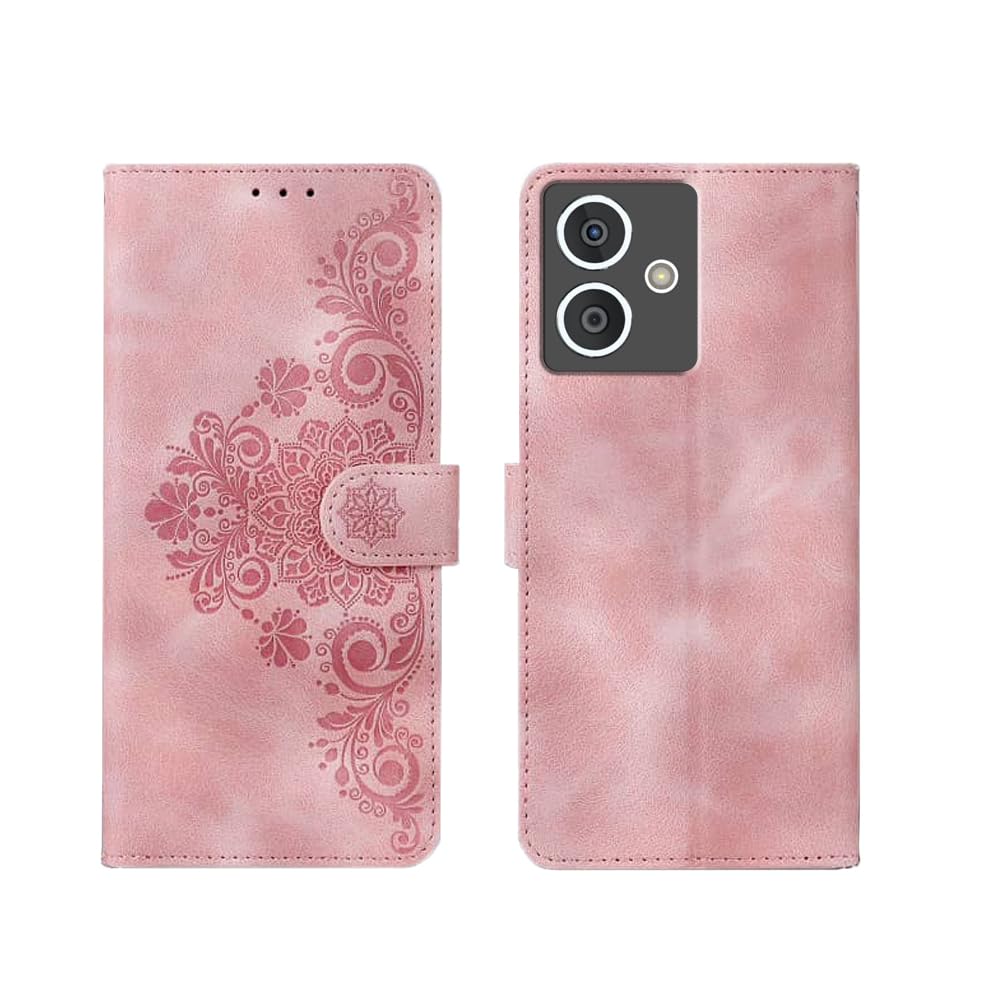 Chaapio Hmd Crest 5G Flip Cover | Card Pockets Wallet & Stand | Flip Cover For Hmd Crest 5G  Floral Mandala Pink
