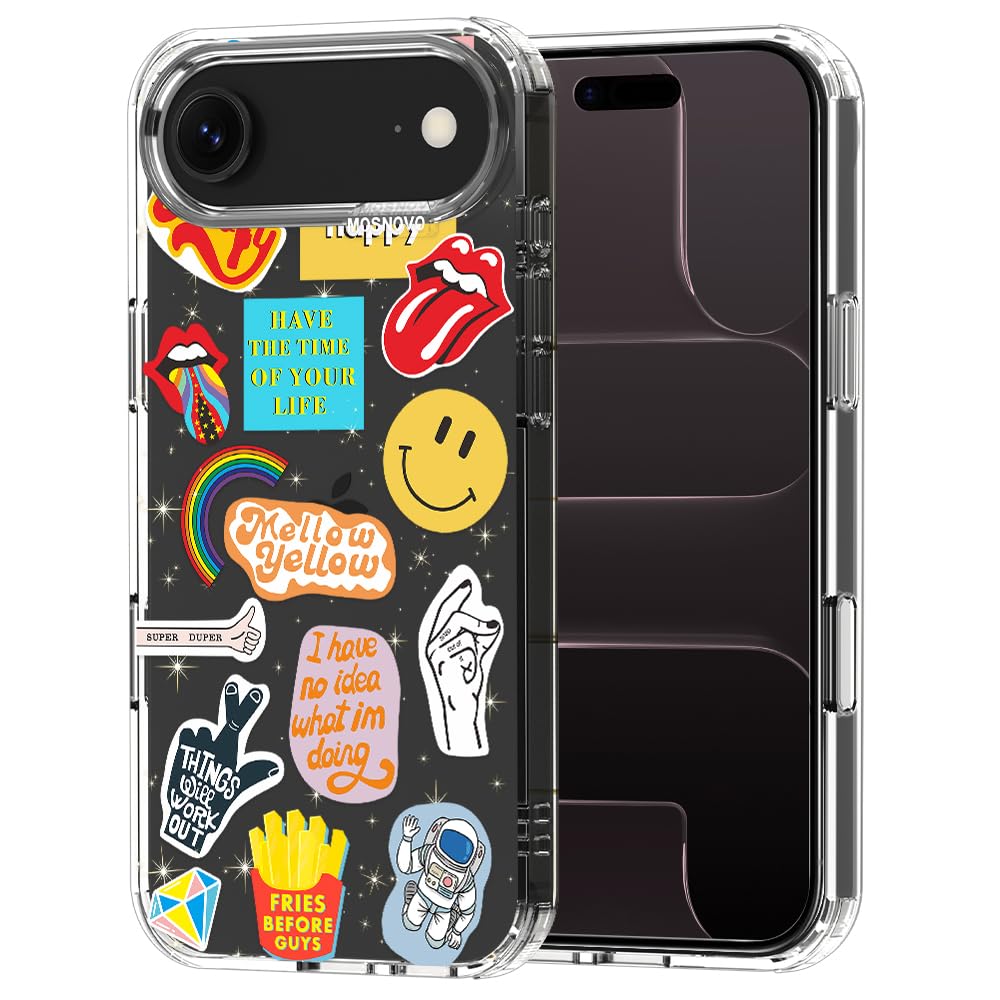 MOSNOVO for iPhone Air Case | Military Grade 6.6ft Drop Tested | Camera Control | Clear with Pop Culture Design