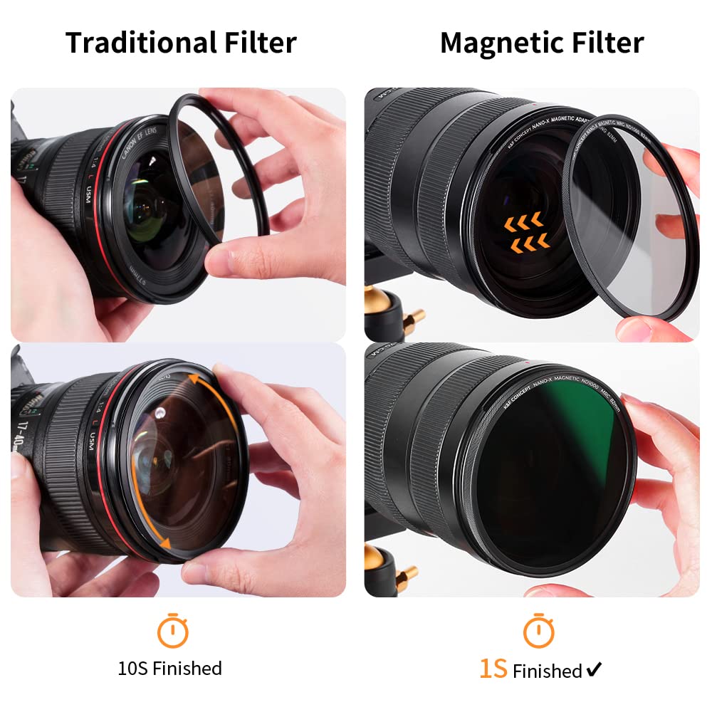 K&F Concept 67Mm Magnetic Nd Lens Filters Kit (5 Pack) Gnd8+Nd8+Nd64+Nd1000+ Magnetic Basic Ring 28 Multi Layer Coated Optical G