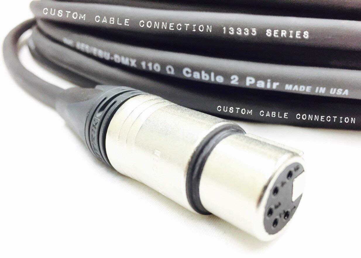 50 Foot 5 Pin Xlr 24 Awg (Gauge) Dmx512 Data Cable Male To Female For Stage Lighting, Led Uplights, Dj Lights And Dmx512 Control
