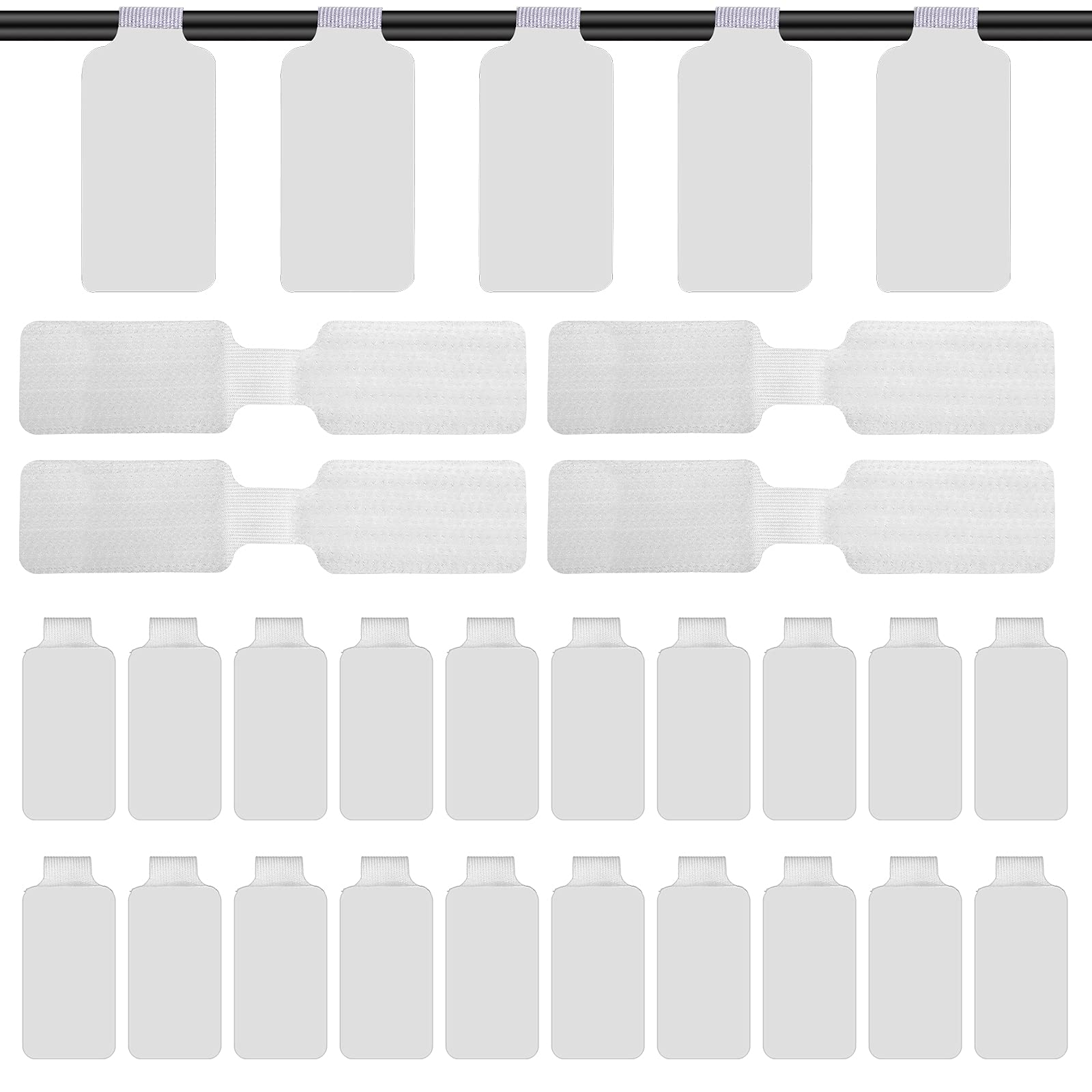 60 Pieces Self Adhesive Cable Labels, Paste Wire Labels, Nylon Writable Cord Tags Office White Cable Tags Waterproof Wire Tags F