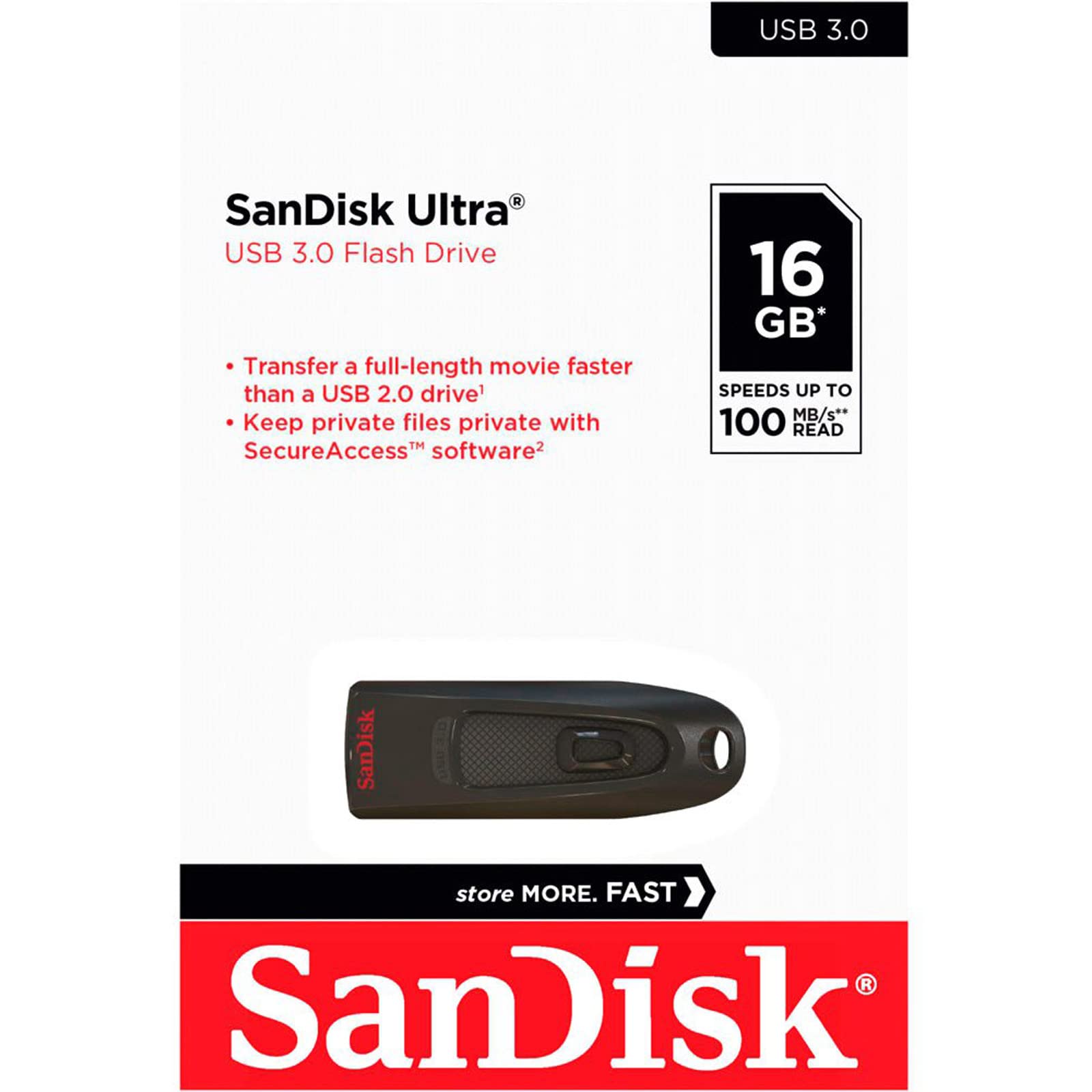 Sandisk Cruzer Ultra 16Gb Usb 3.0 Flash Drive Sdcz48 016G U46 Up To 100Mb/S (Pack Of 5)
