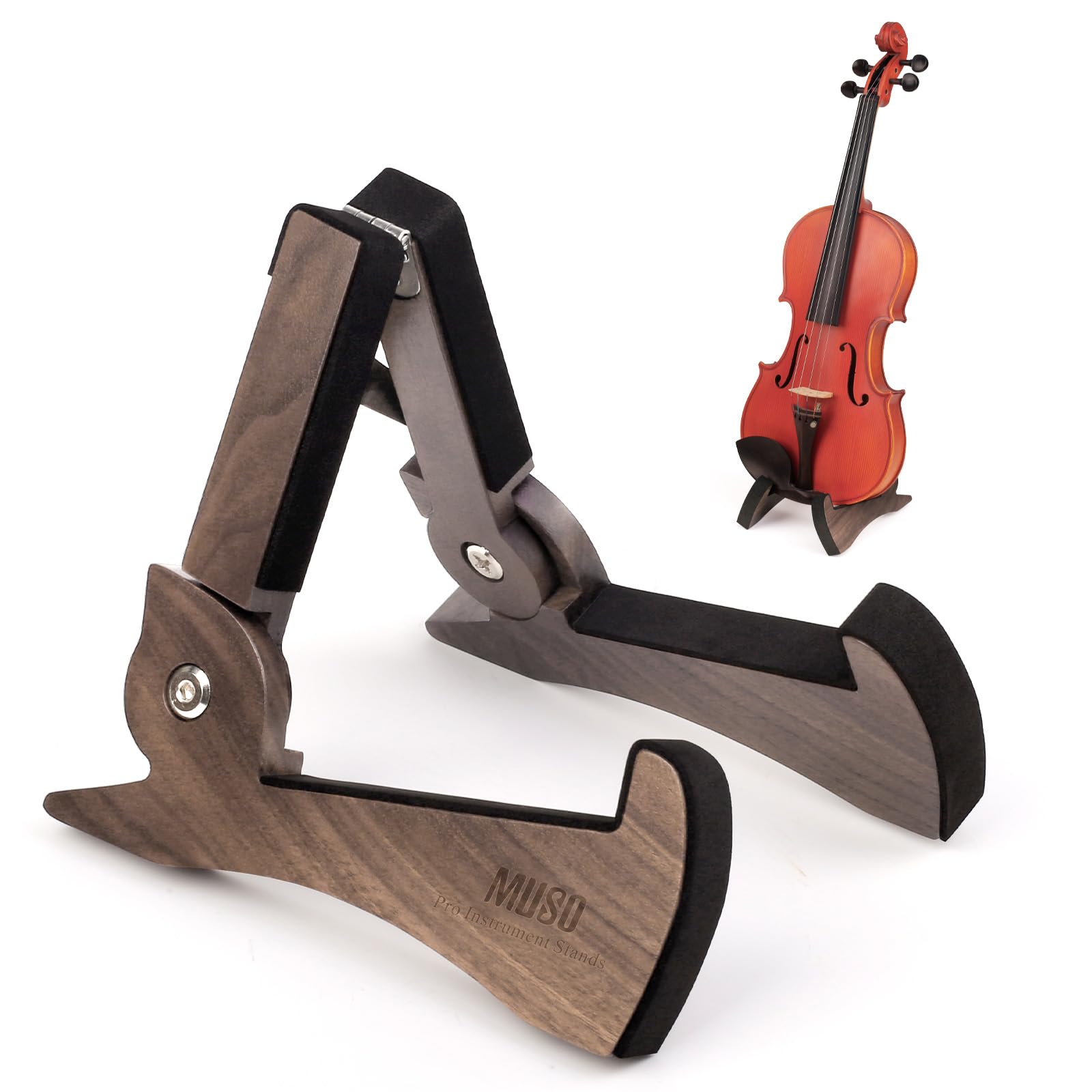 Muso Mini Violin Ukulele Stand, Premium Solid Wood, Table Desk Stand, Lightweight&Stylish Holder For Violin,Ukulele Mandolin And