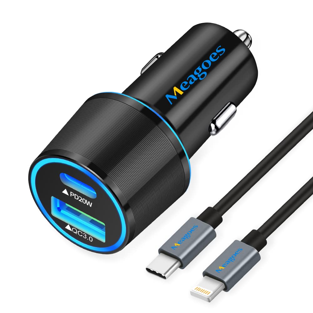 Fast Usb C Car Charger, Meagoes 20W Pd Rapid Charging Adapter Compatible For Apple Iphone 14 Pro Max/14 Pro/14 Plus/14/13/12/Min