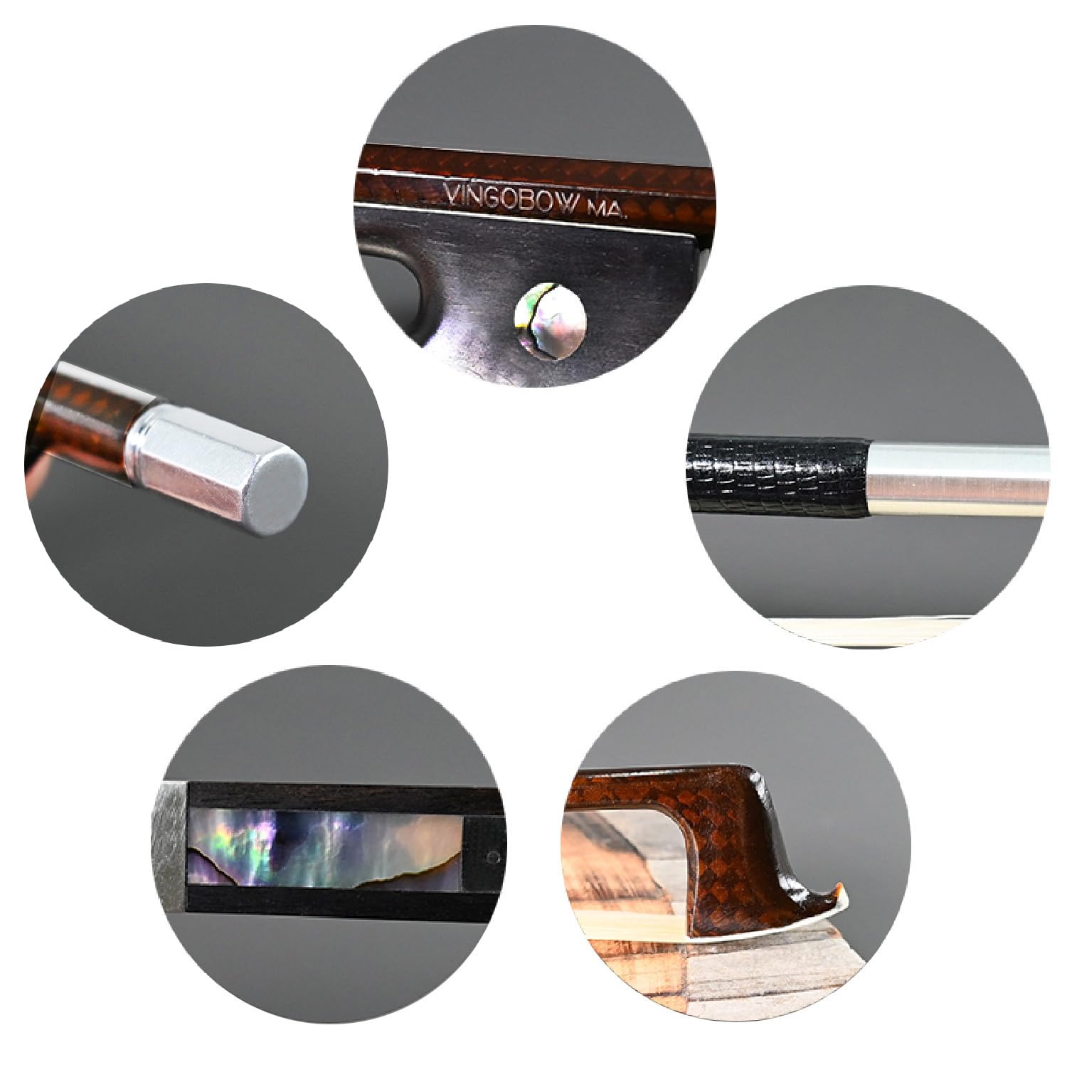 Golden Diamond Carbon Fiber Violin Bow 4/4 Size Vingobow 140V Master Level Parisian Eyes Ebony Frog Well Balanced Sweet Sound Qu