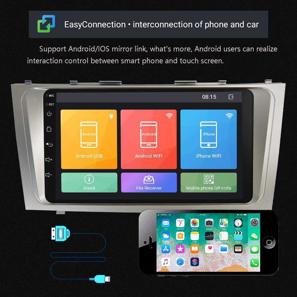 2G+64G For Toyota Camry 2006 2007 2008 2009 2010 2011 Android 13 Car Stereo For Toyota Camry, 9 Inch Hd Touch Screen Car Radio W