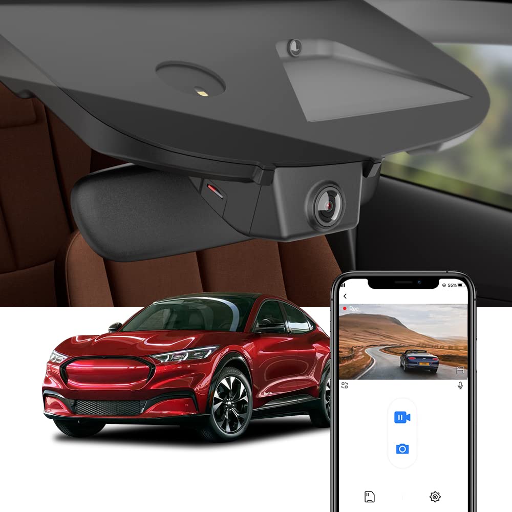 Fitcamx 4K Dash Cam Suitable For Ford Mustang Mach E 2021 2022 2023 Gt Select Premium, Integrated Oem Style, 2160P Uhd Video, Bu