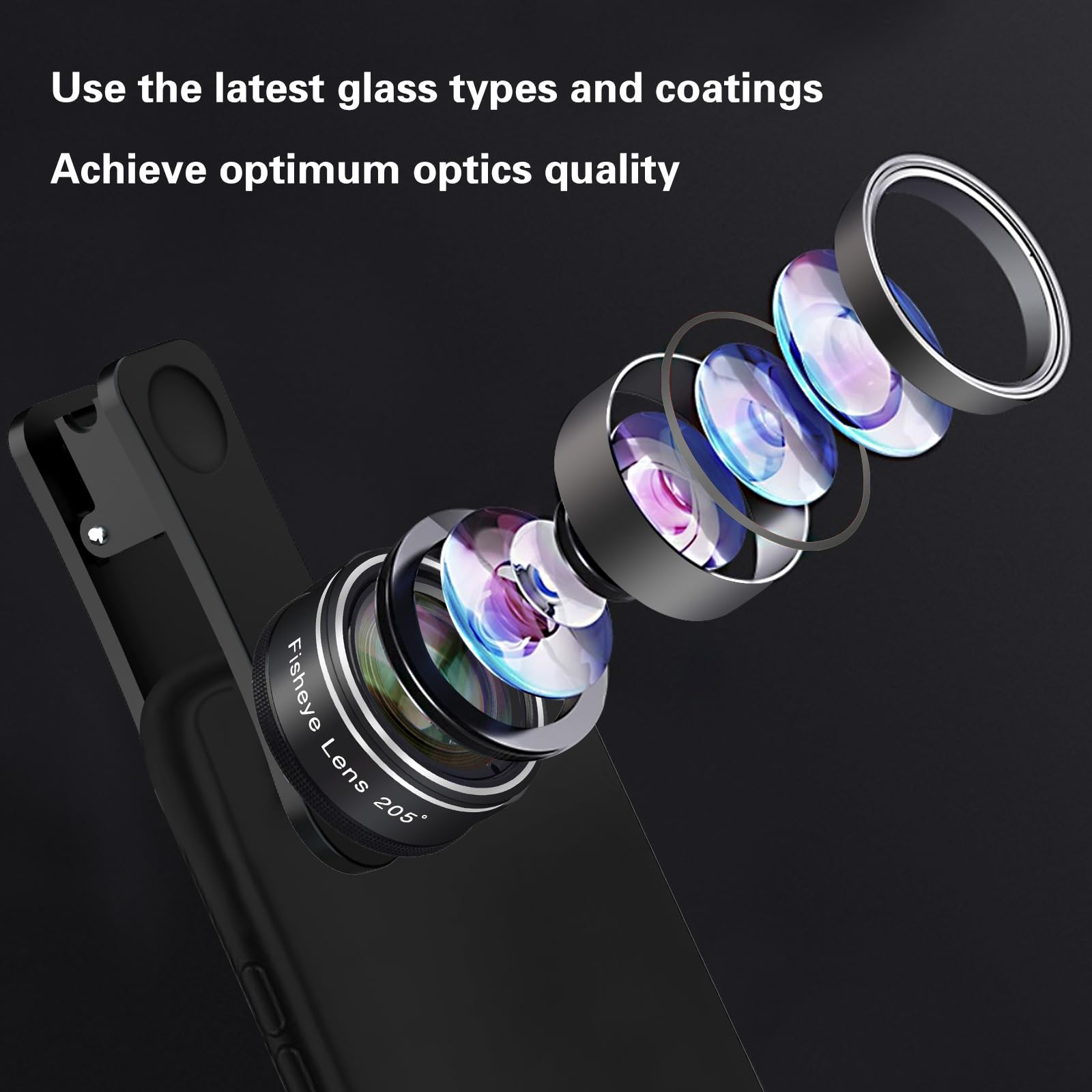 Phone Camera Lens, Godefa 3 In 1 Phone Lens Kit 205    Fisheye Lens + Macro Lens + 120    Wide Angle Lens,Clip On Cell Phone Cam