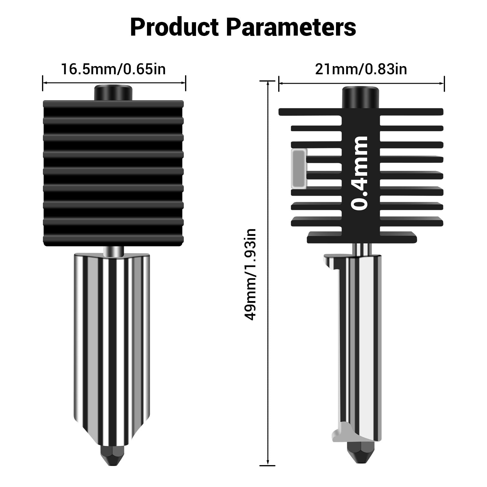 2 Pack A1 Mini/A1 Hotend Print Head Upgrade Extruder Replacement With 4Pcs High-Temperature 0.4Mm Hardened Steel Nozzle Hot End
