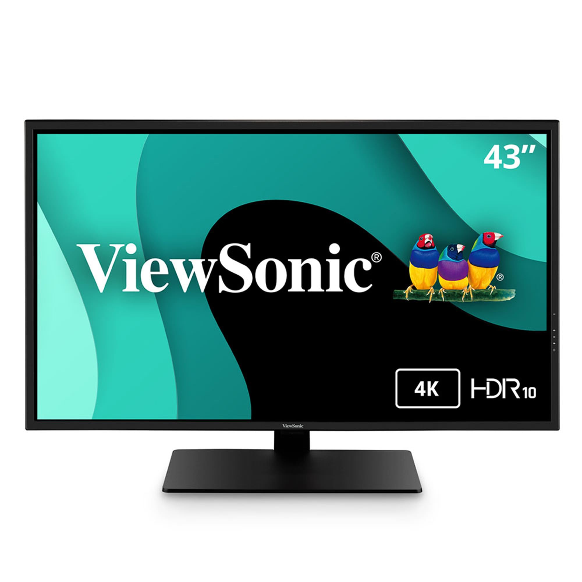 ViewSonic VX4381-4K 43 Inch Ultra HD MVA 4K Monitor Widescreen with HDR10 Support, Eye Care, HDMI, USB, DisplayPort for Home and