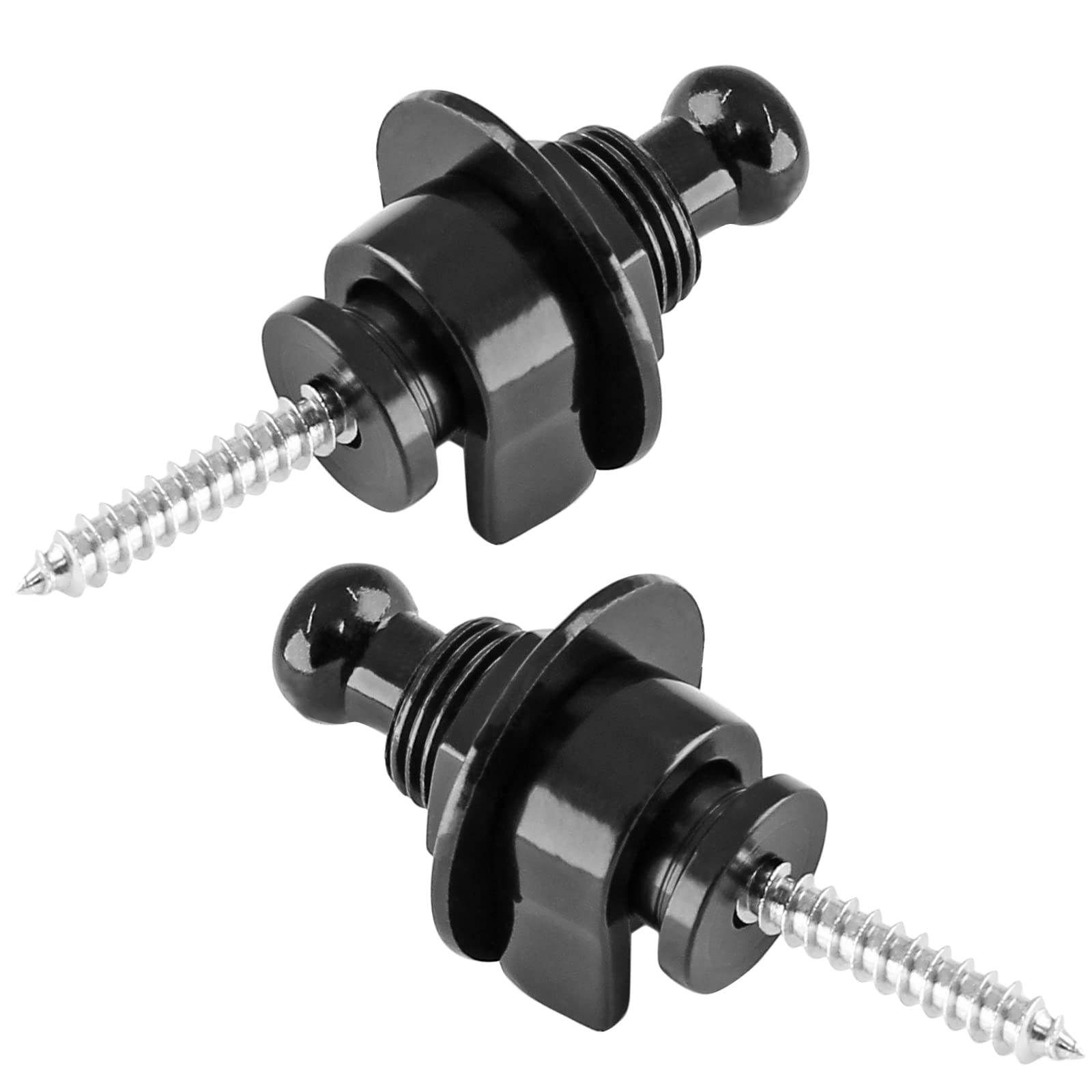 Lifcratms 4Pcs Guitar Strap Locks, Black Security Straplocks Buttons Strap Quick Release Retainer System, Metal Strap Lock Set F