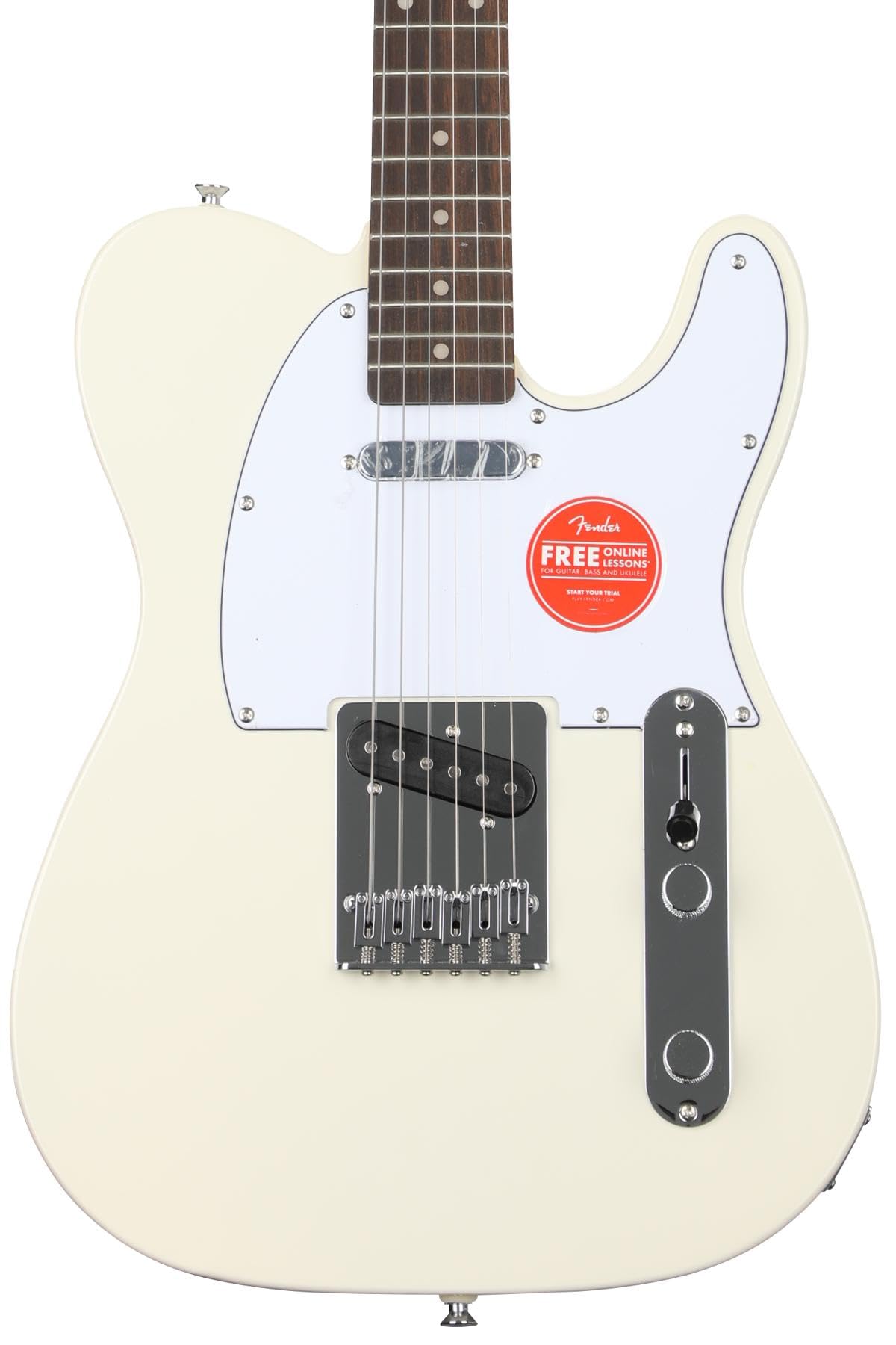 Squier Affinity Series Telecaster Electric Guitar, With 2-Year Warranty, Olympic White, Laurel Fingerboard
