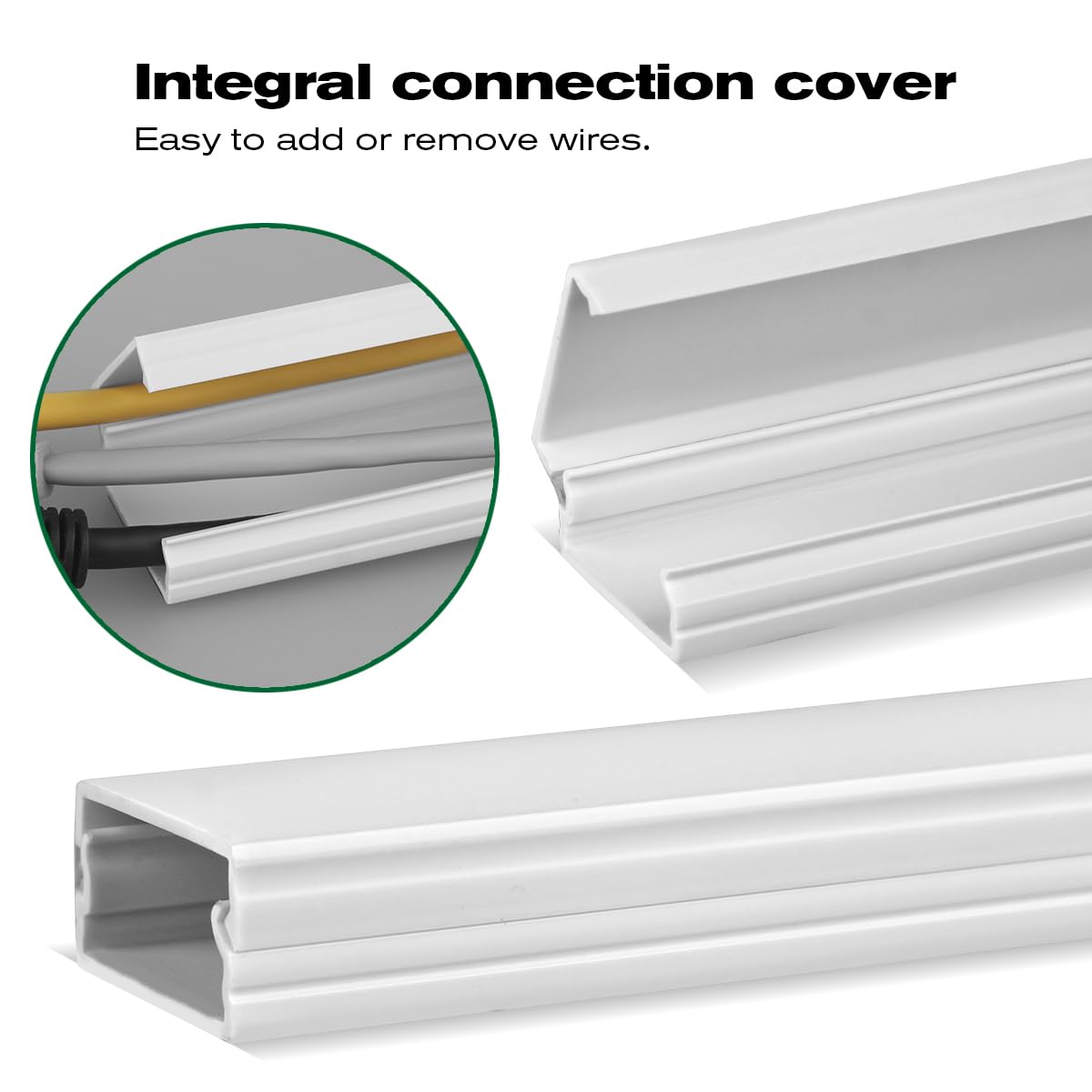 189In Cable Raceways,Pherkorm Flip Top Cable Management Kit, Cable Cord Hider For Tv On Wall, Cable Cover Concealer For Computer