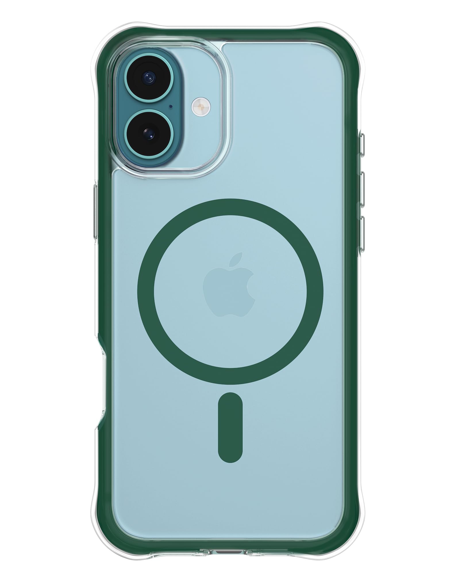 Ornarto Air Case For Iphone 16 Plus Clear, Compatible With Magsafe, Military Grade Drop Protection Cover With Built In Air Green