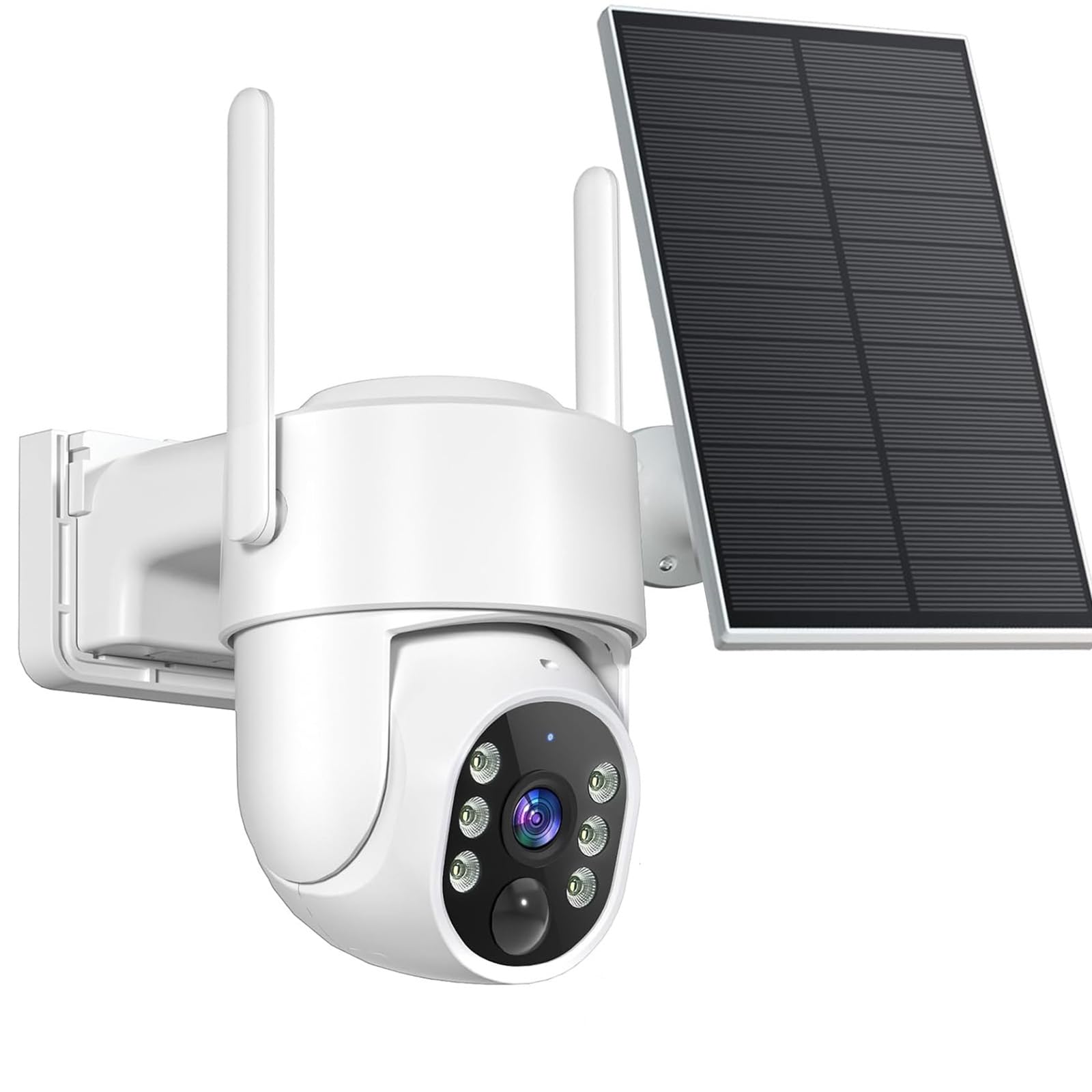 Gianteye 4MP Solar Security Cameras Wireless Outdoor, WiFi Security Camera Outside with Color Night Vision, Solar & Battery Powe