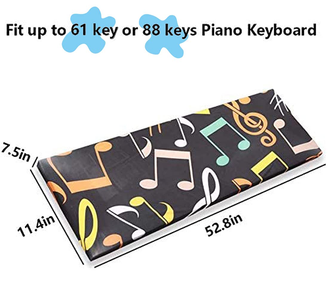 Piano Keyboard Dust Cover - 61/88 Keys, Adjustable Electric/Digital Piano Protective Cover With Elastic Band Design