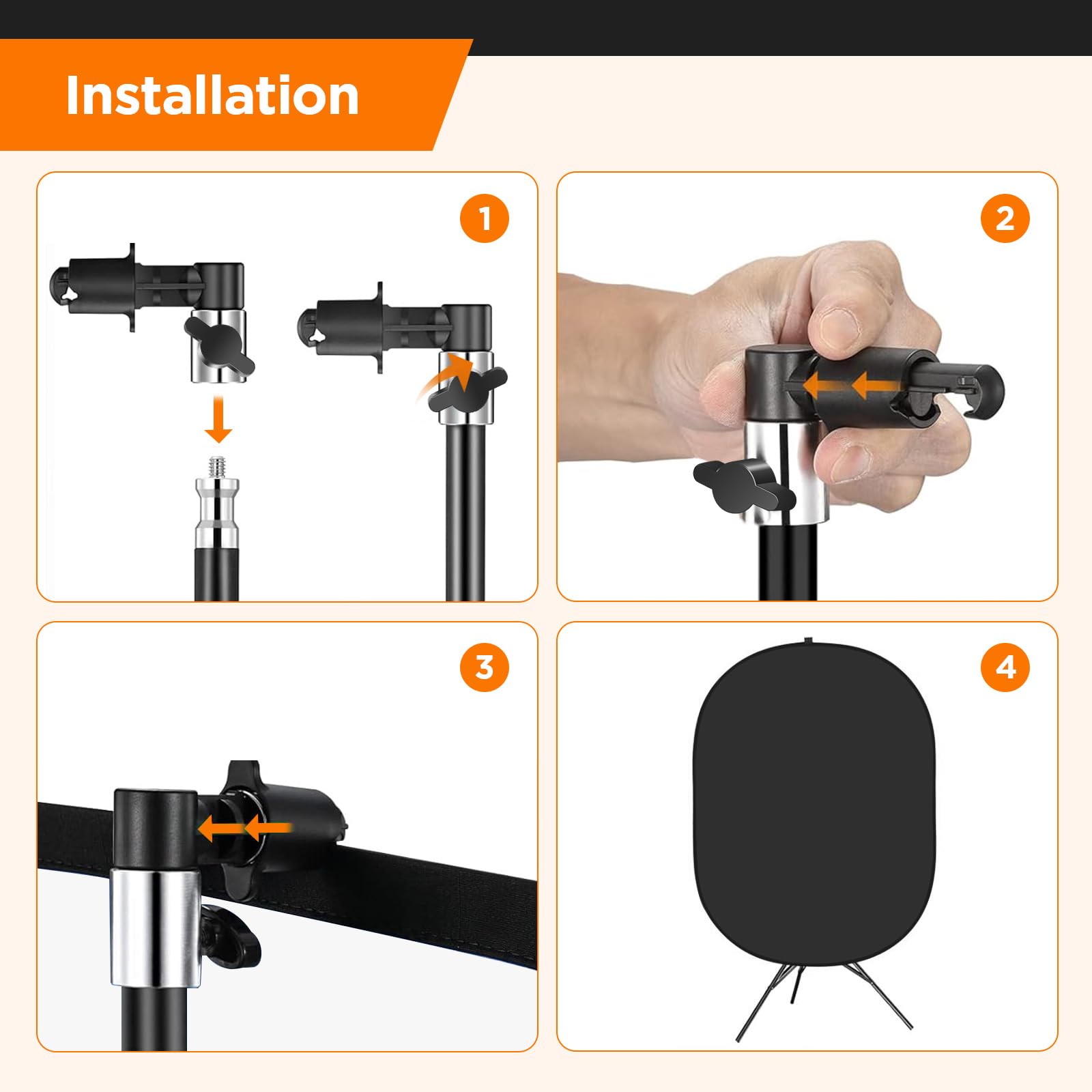 Portable Chromakey Black And White 2 In 1 Foldable Pop Up Backdrop With Stand, 150 X 200 Cm Foldable Panel For Photo, Video, Liv