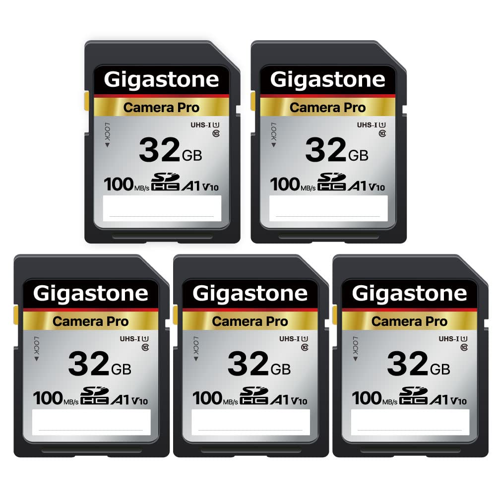Gigastone 32Gb 5 Pack Sd Card V10 Sdhc Memory Card High Speed Full Hd Video Compatible With Canon Nikon Sony Pentax Kodak Olympu
